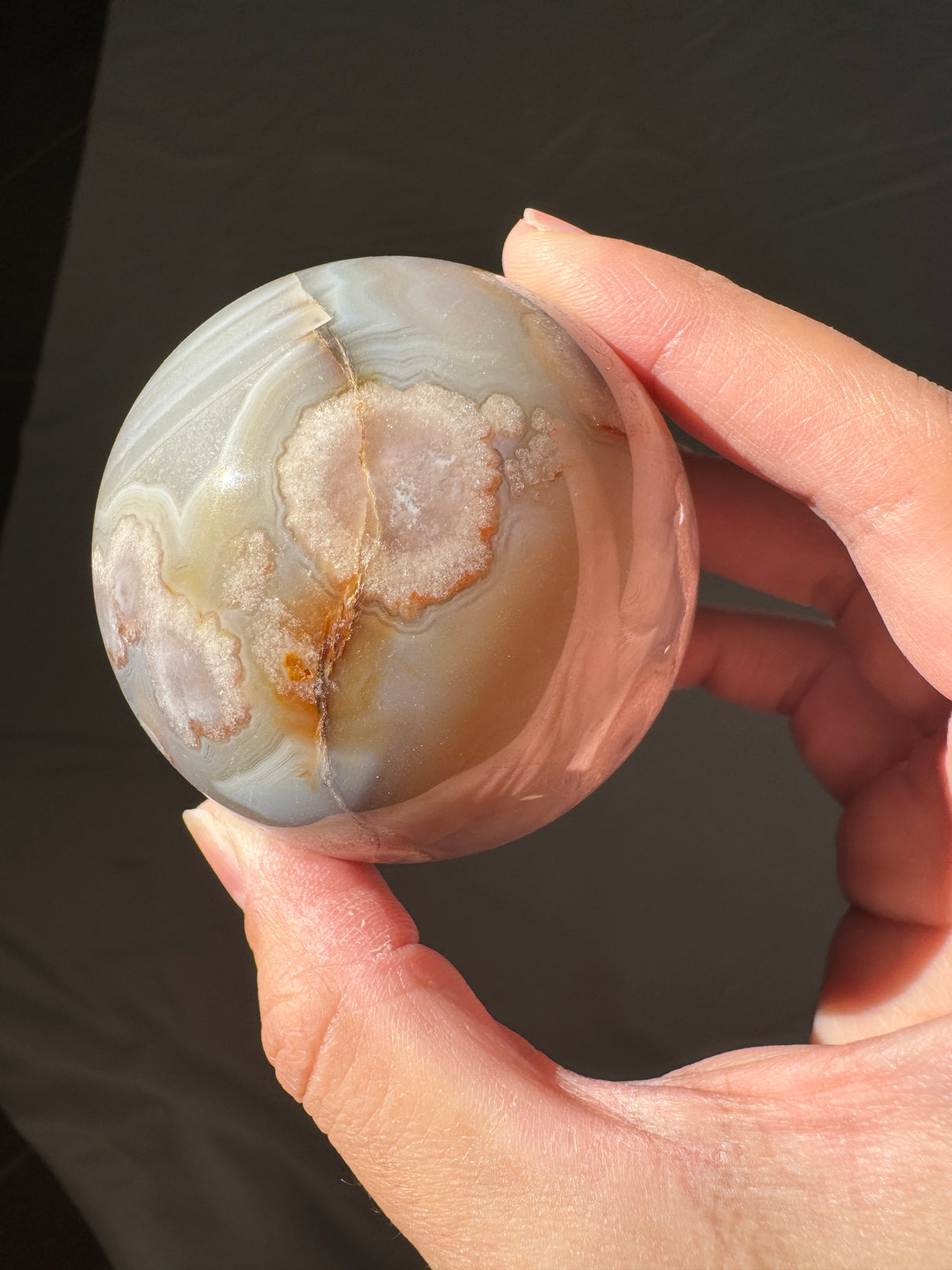Pastel Flower Agate Sphere (imperfect)