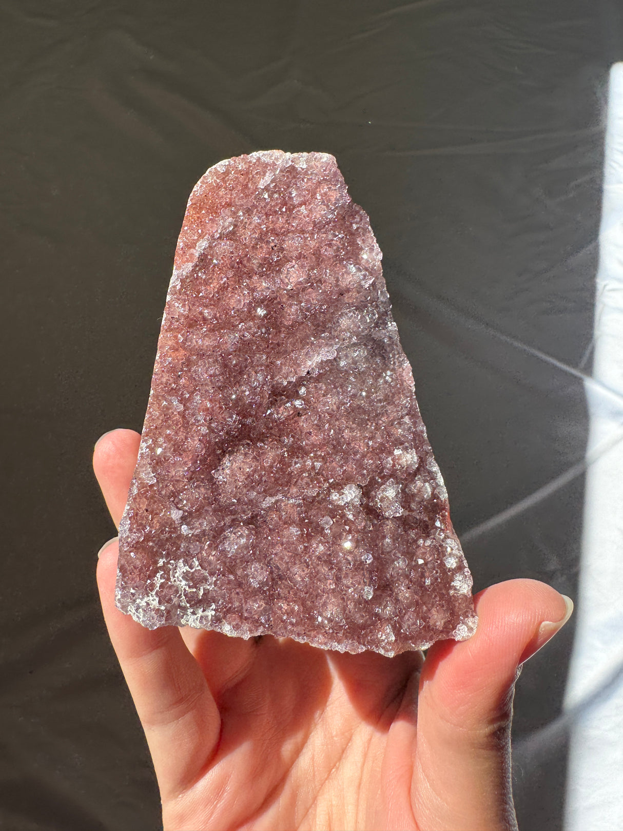 Druzy Burgundy Rainbow Amethyst Cut Base
