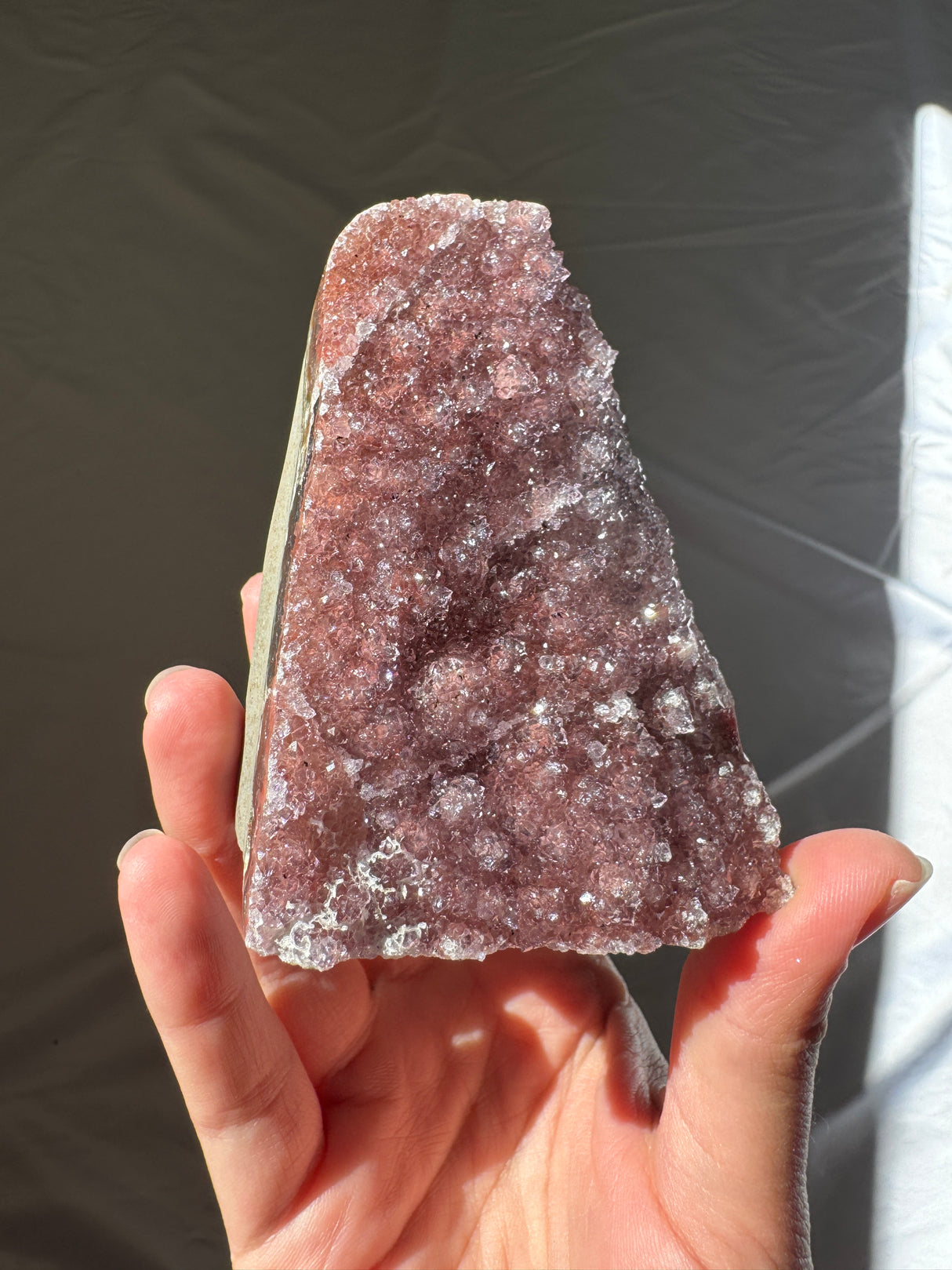 Druzy Burgundy Rainbow Amethyst Cut Base