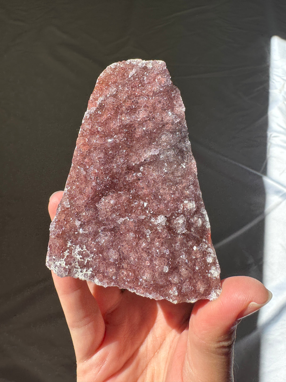 Druzy Burgundy Rainbow Amethyst Cut Base