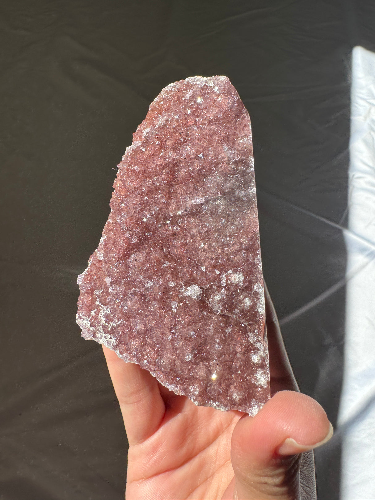 Druzy Burgundy Rainbow Amethyst Cut Base