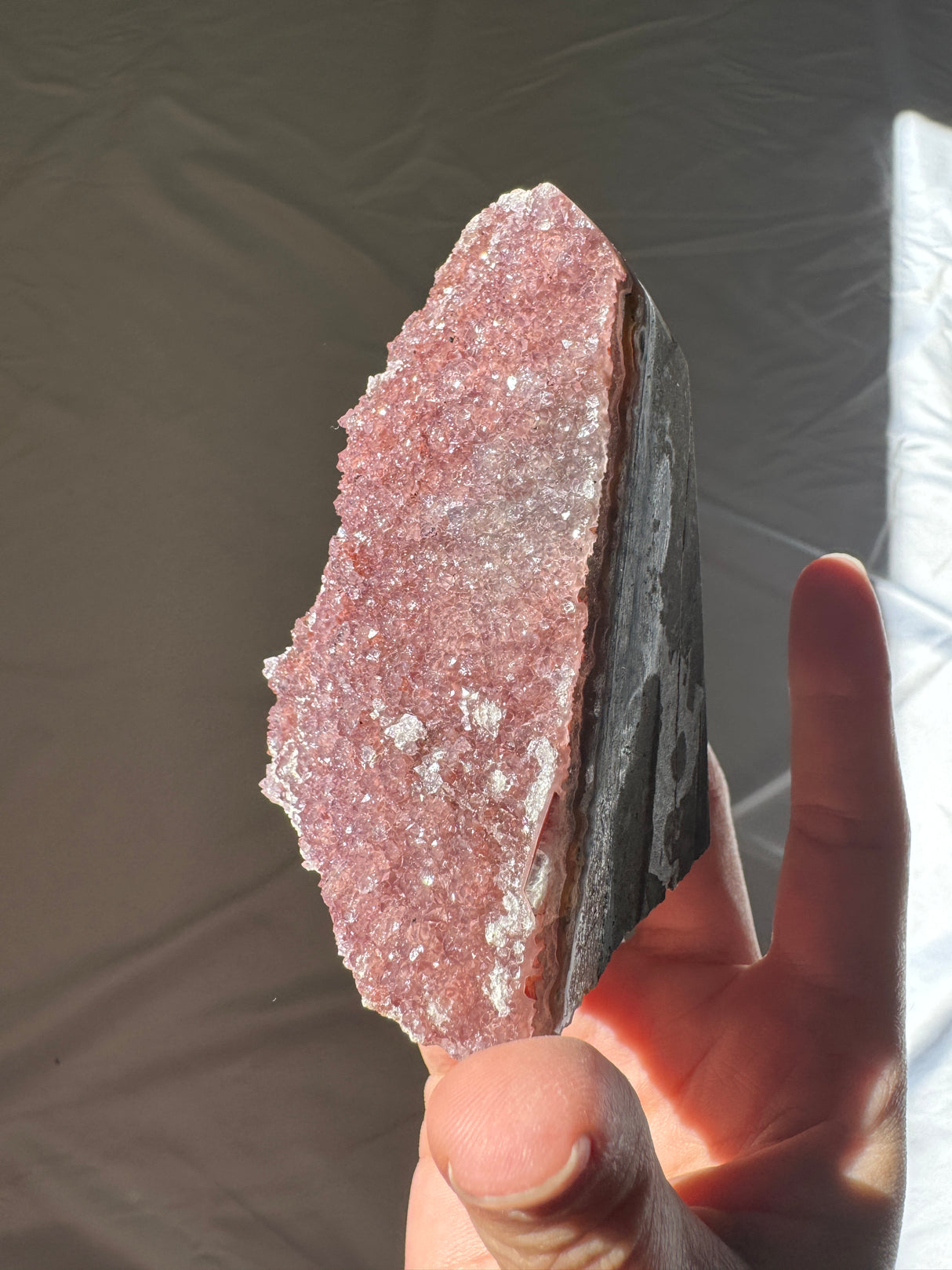 Druzy Burgundy Rainbow Amethyst Cut Base