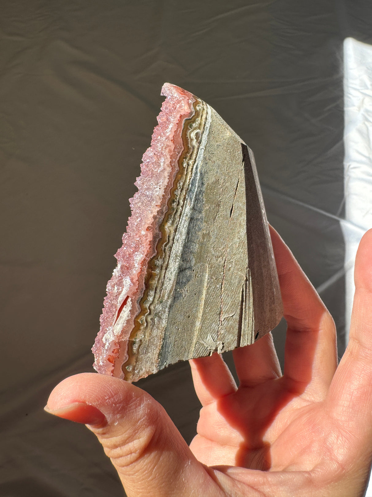 Druzy Burgundy Rainbow Amethyst Cut Base