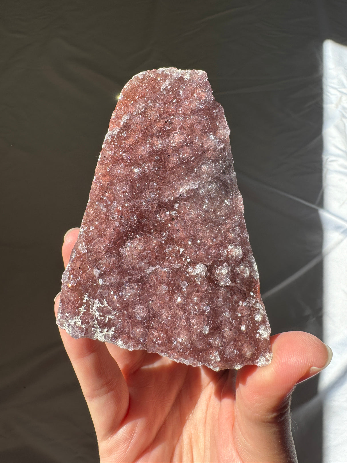 Druzy Burgundy Rainbow Amethyst Cut Base