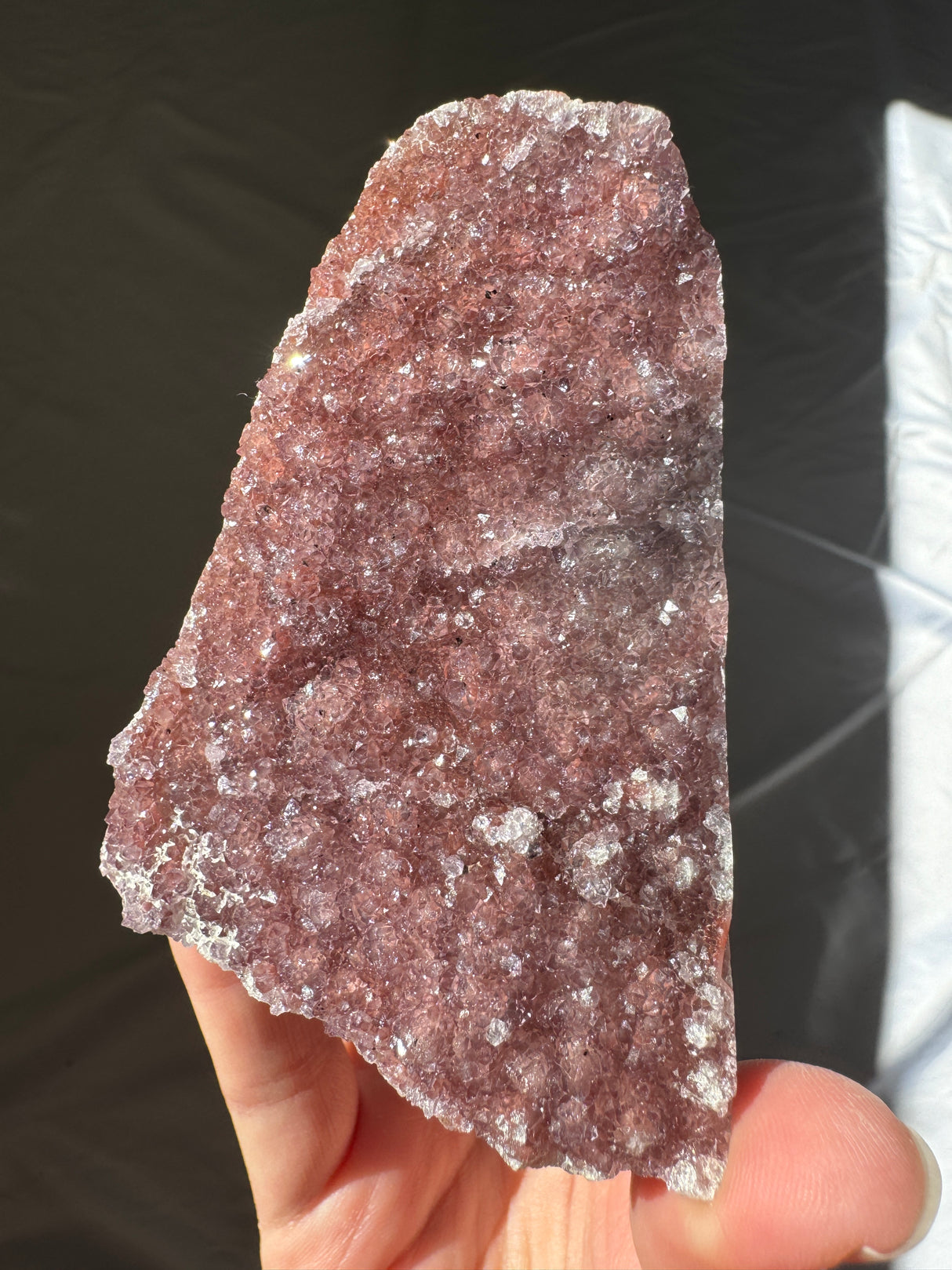 Druzy Burgundy Rainbow Amethyst Cut Base