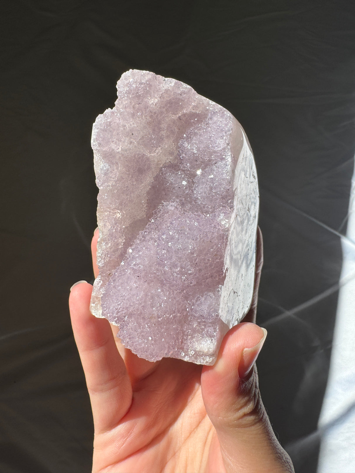 Druzy Lavender Rainbow Amethyst Cut Base