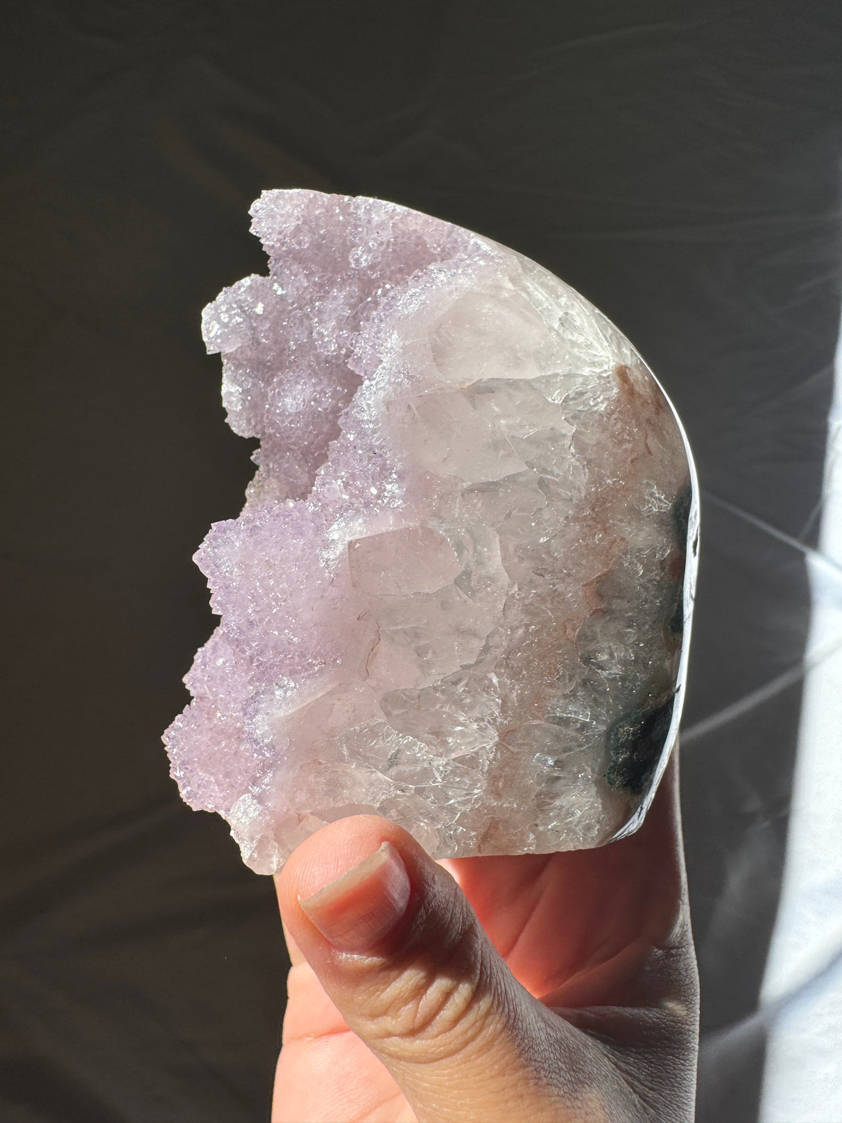 Druzy Lavender Rainbow Amethyst Cut Base
