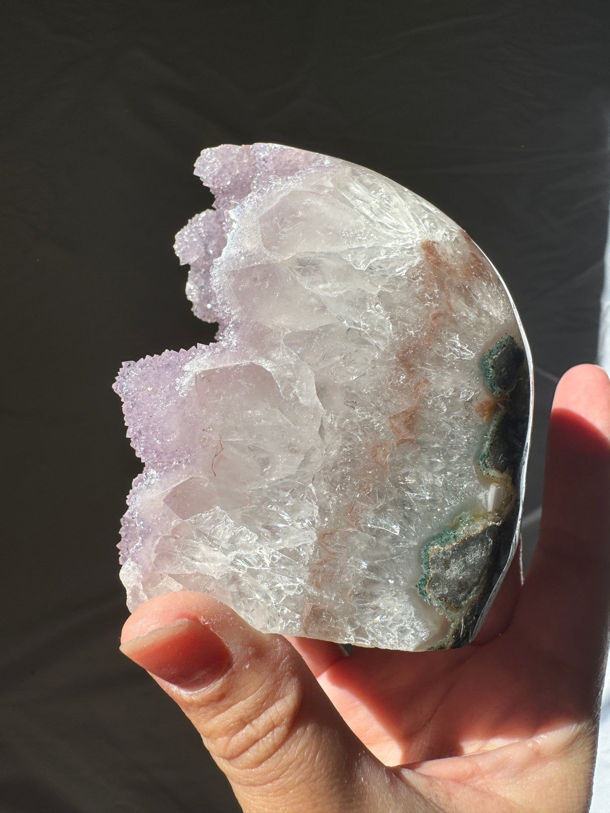 Druzy Lavender Rainbow Amethyst Cut Base