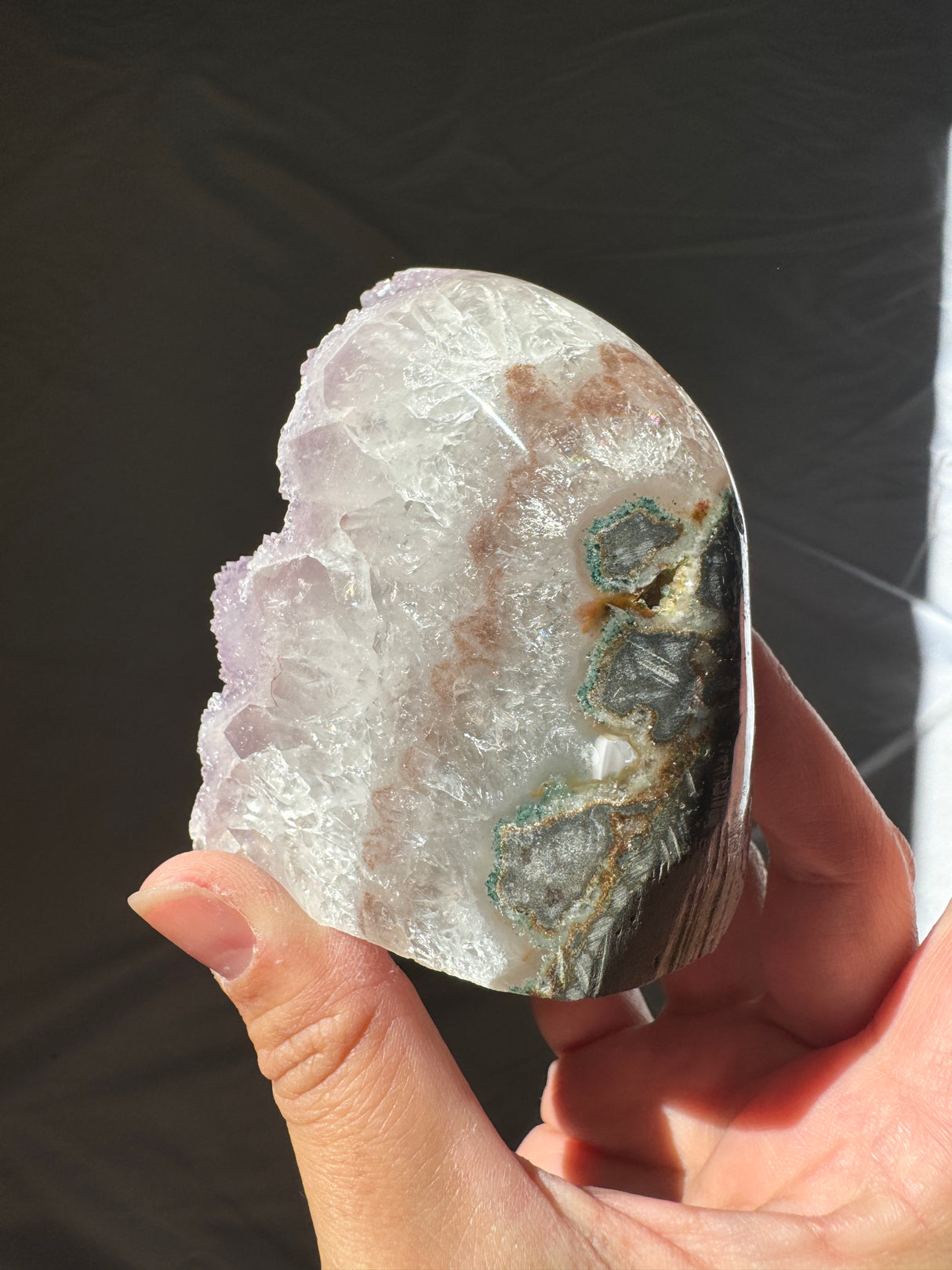 Druzy Lavender Rainbow Amethyst Cut Base