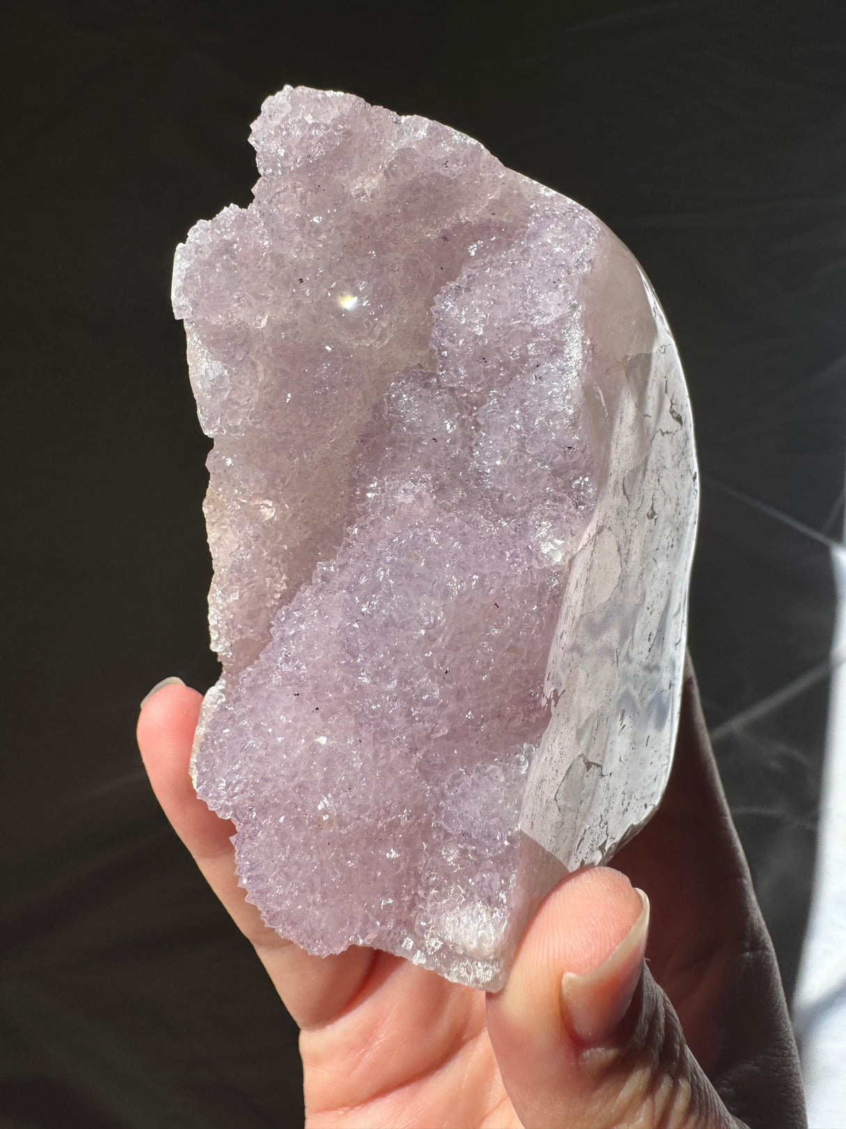 Druzy Lavender Rainbow Amethyst Cut Base