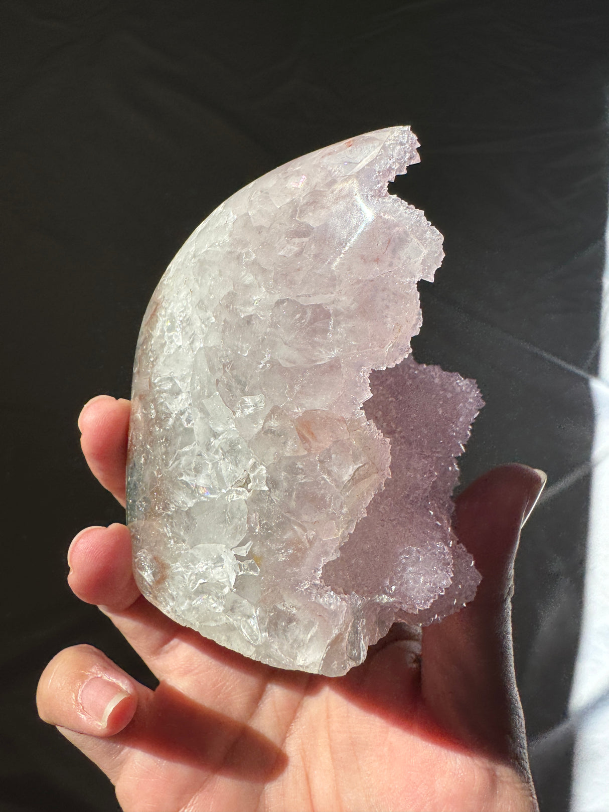 Druzy Lavender Rainbow Amethyst Cut Base