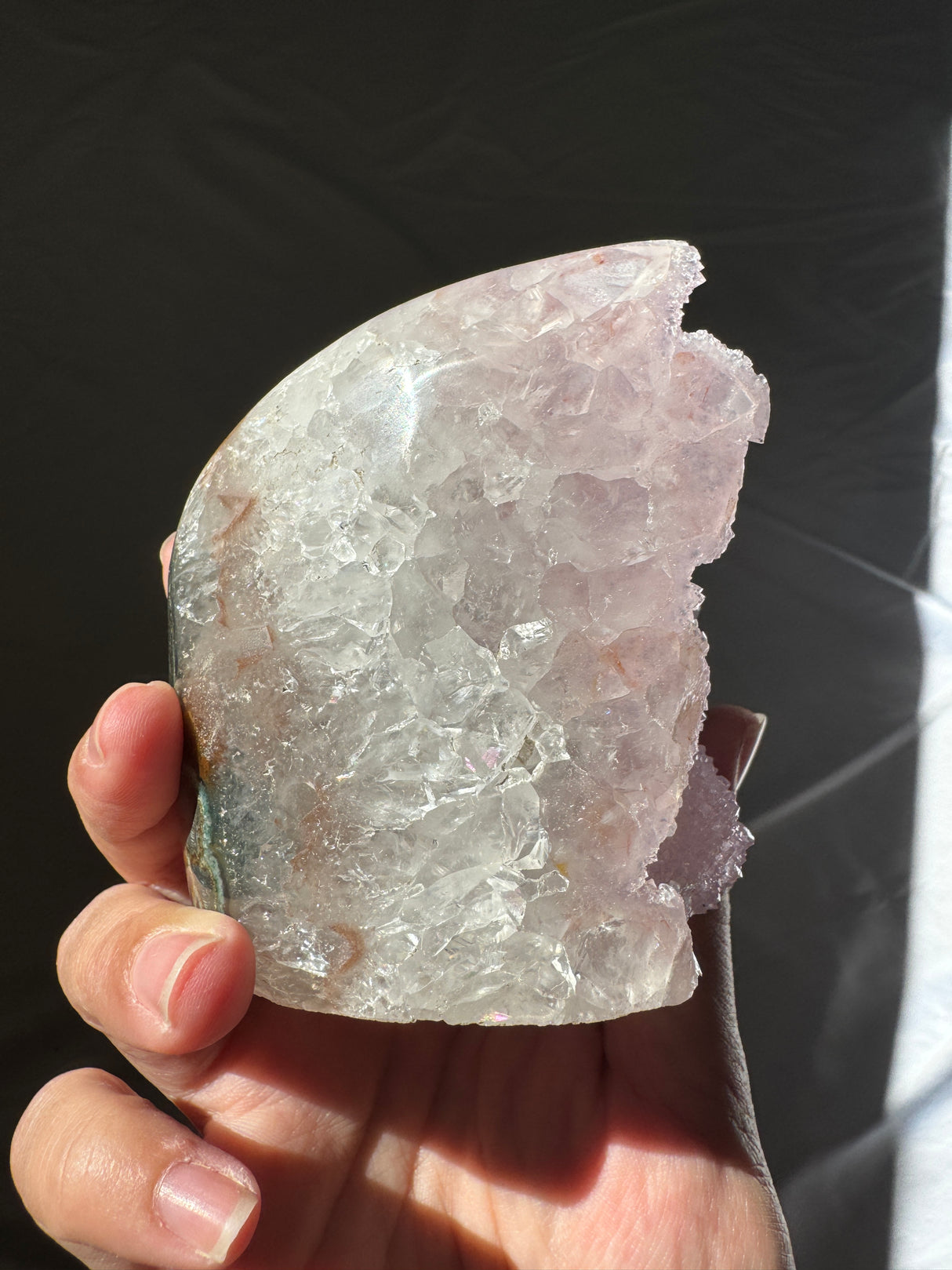 Druzy Lavender Rainbow Amethyst Cut Base