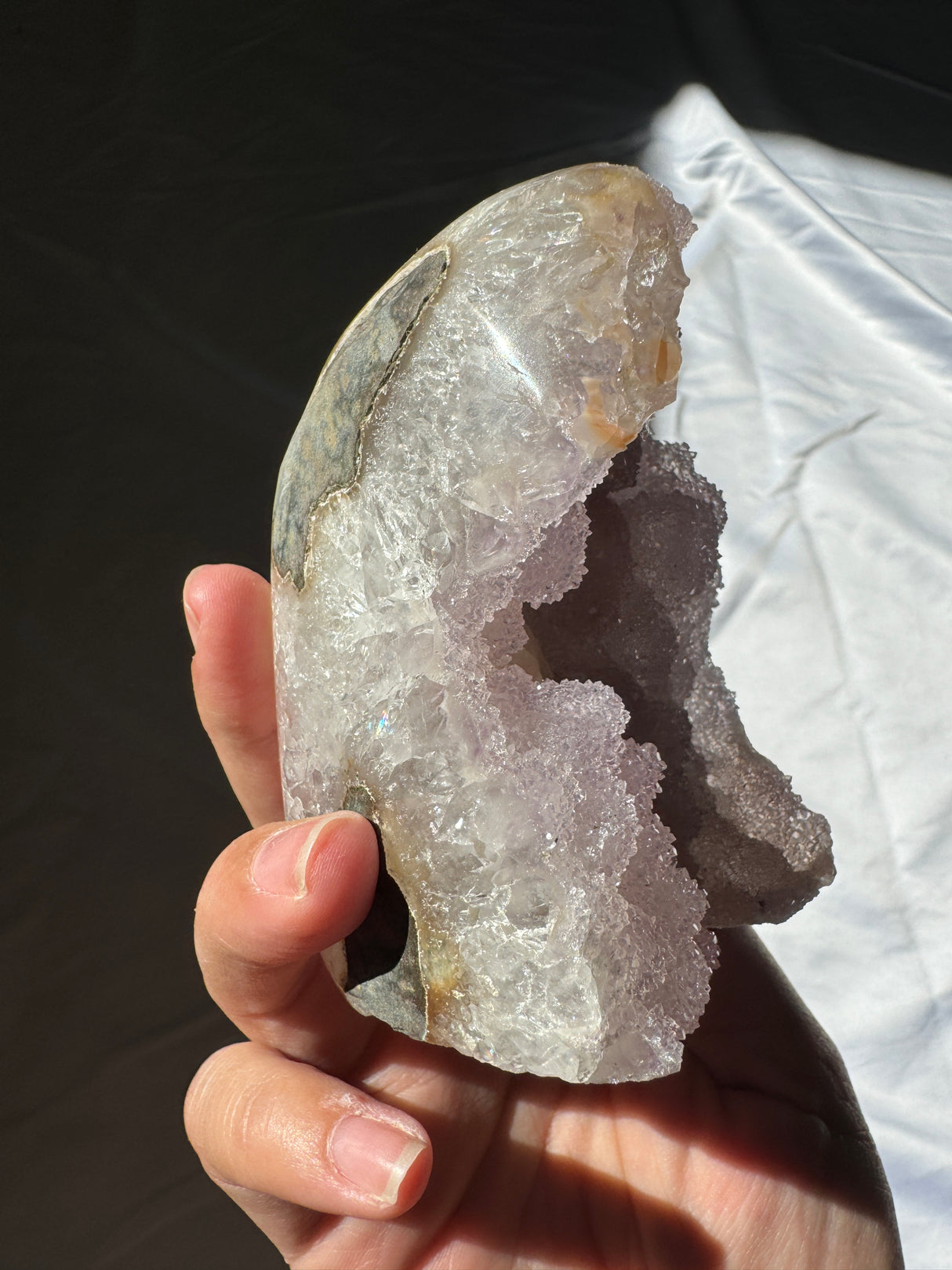 Lavender Rainbow Amethyst Cut Base