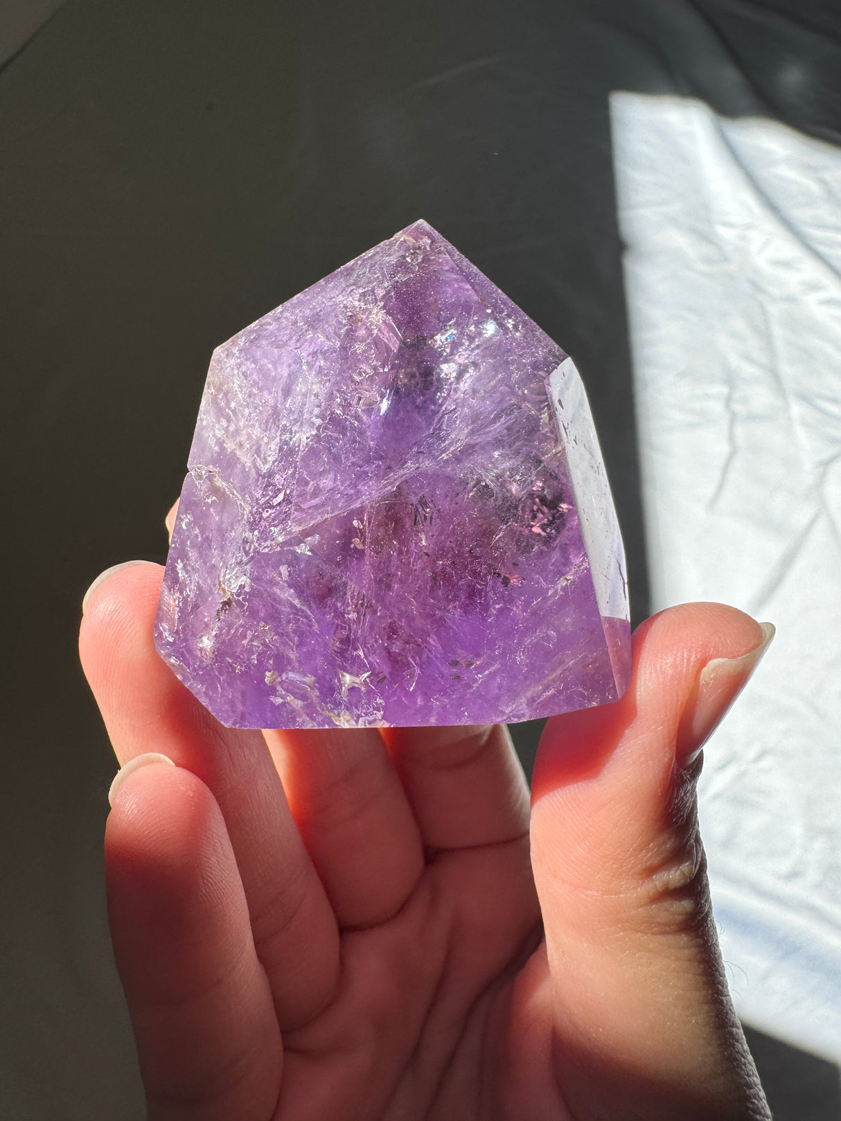 Juicy Amethyst Tower with Rainbows (imperfect)