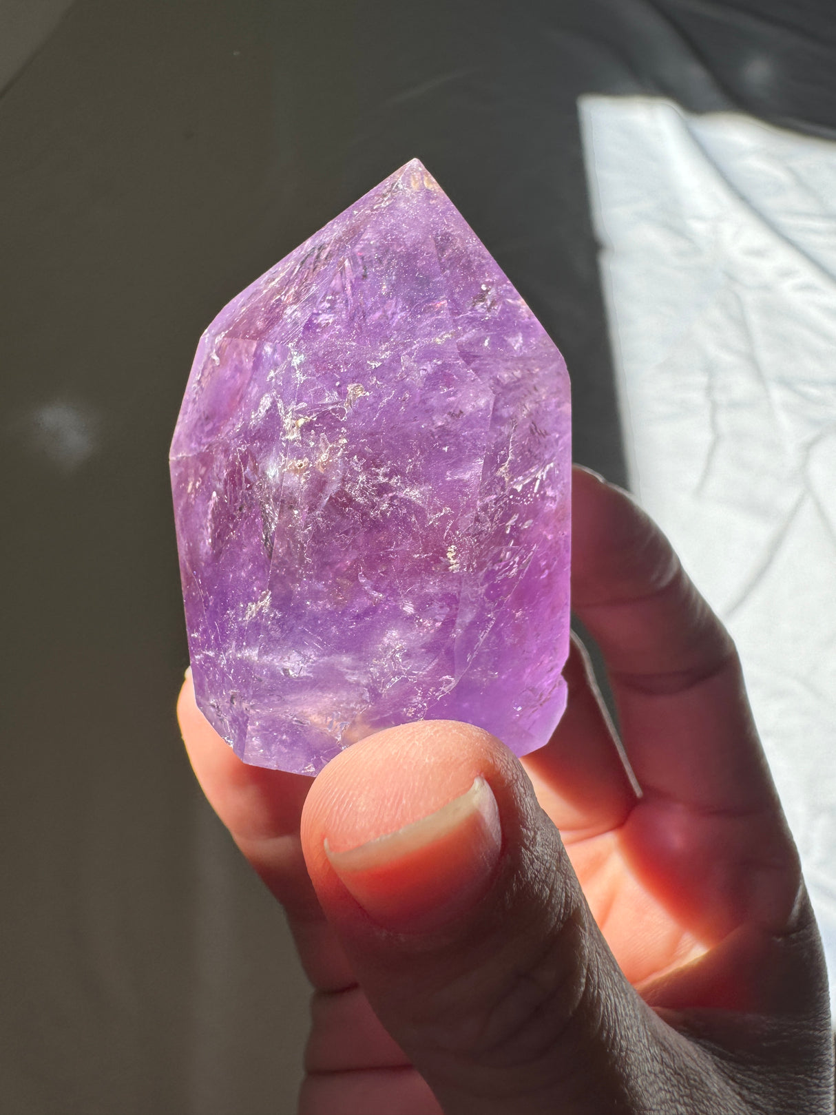 Juicy Amethyst Tower with Rainbows (imperfect)