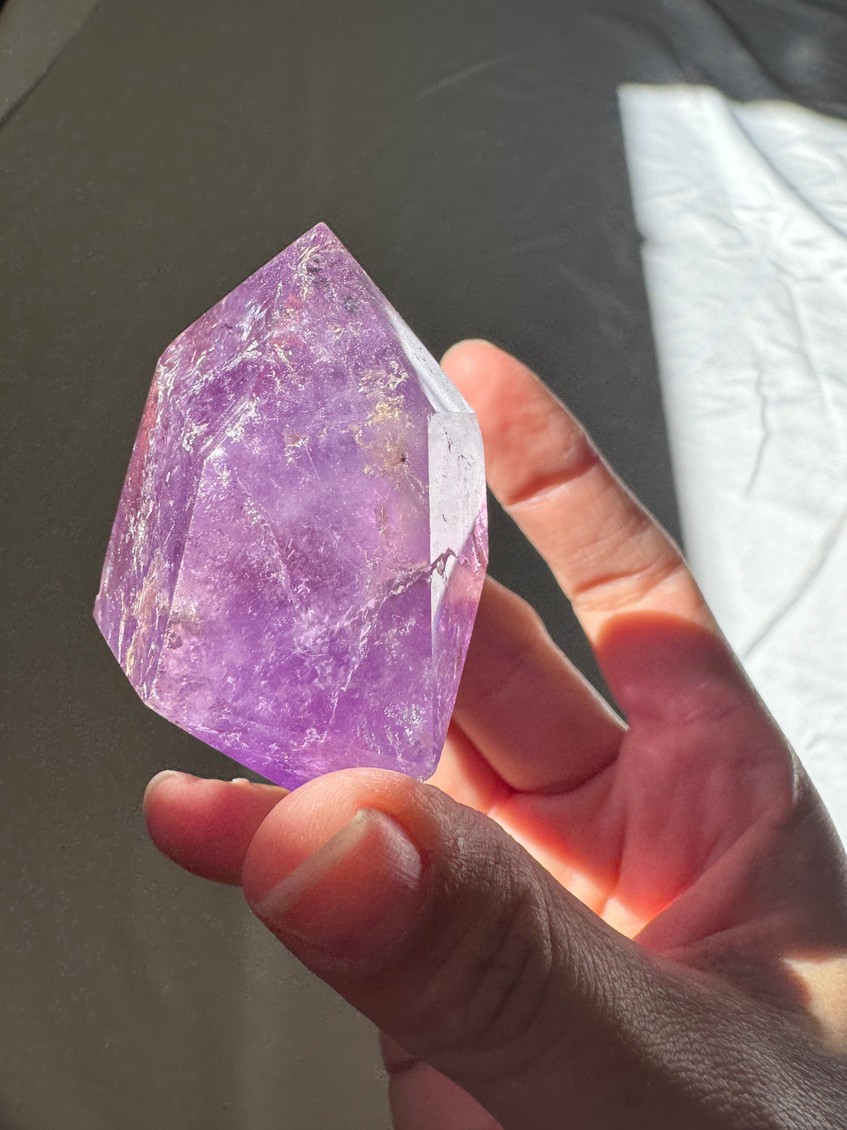 Juicy Amethyst Tower with Rainbows (imperfect)