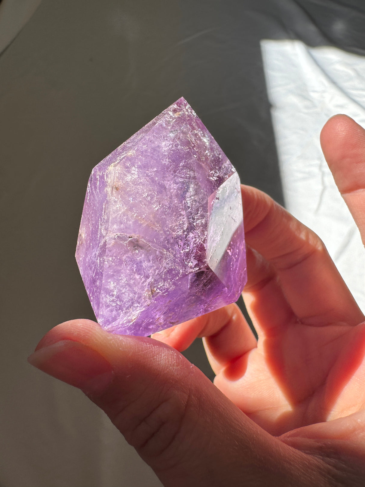 Juicy Amethyst Tower with Rainbows (imperfect)