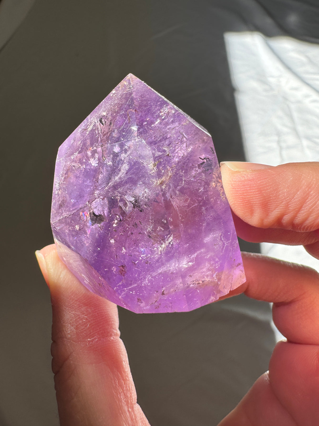 Juicy Amethyst Tower with Rainbows (imperfect)