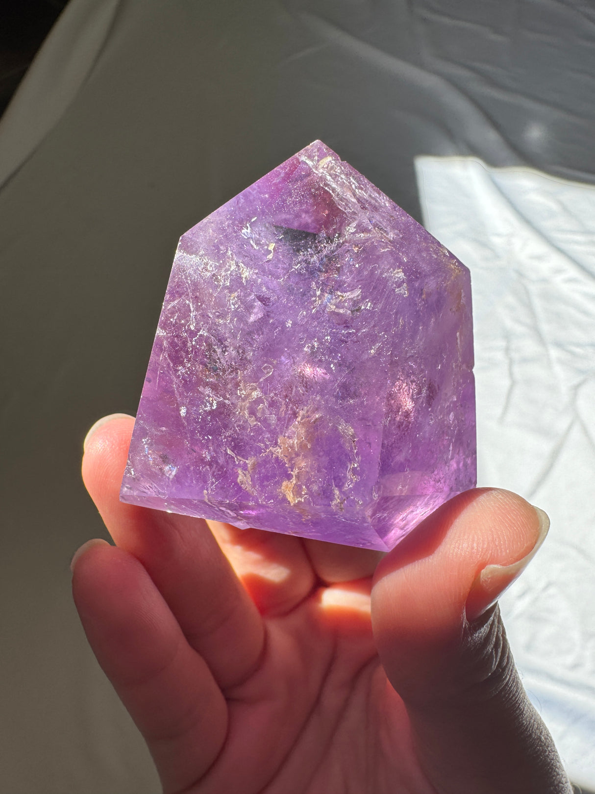 Juicy Amethyst Tower with Rainbows (imperfect)