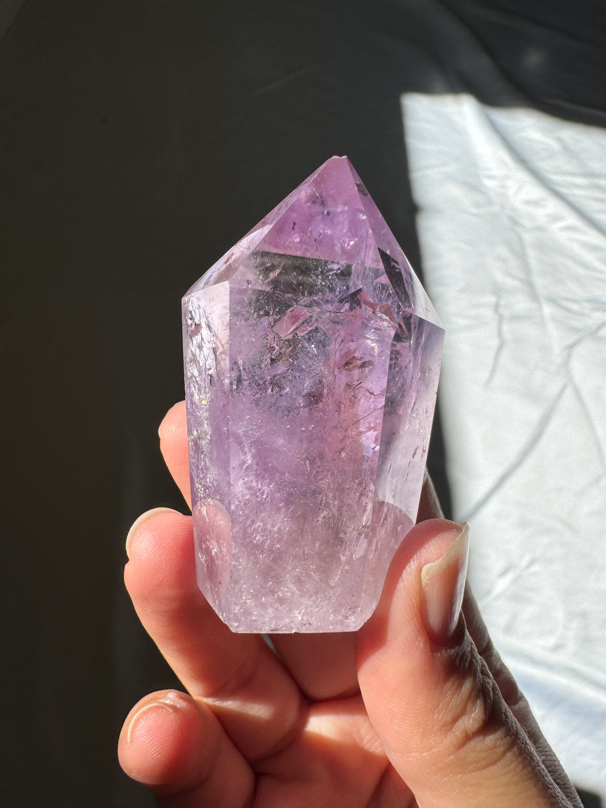 Juicy Amethyst Tower with Rainbows (imperfect)