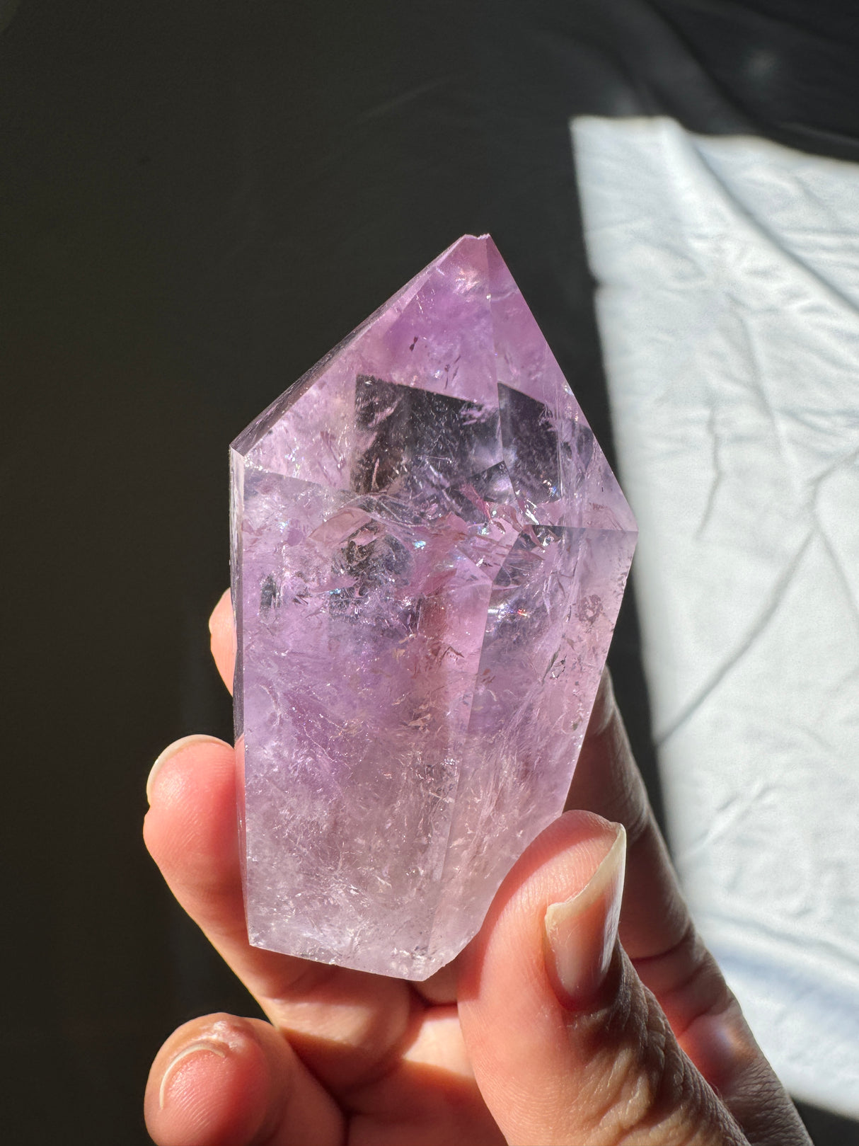 Juicy Amethyst Tower with Rainbows (imperfect)