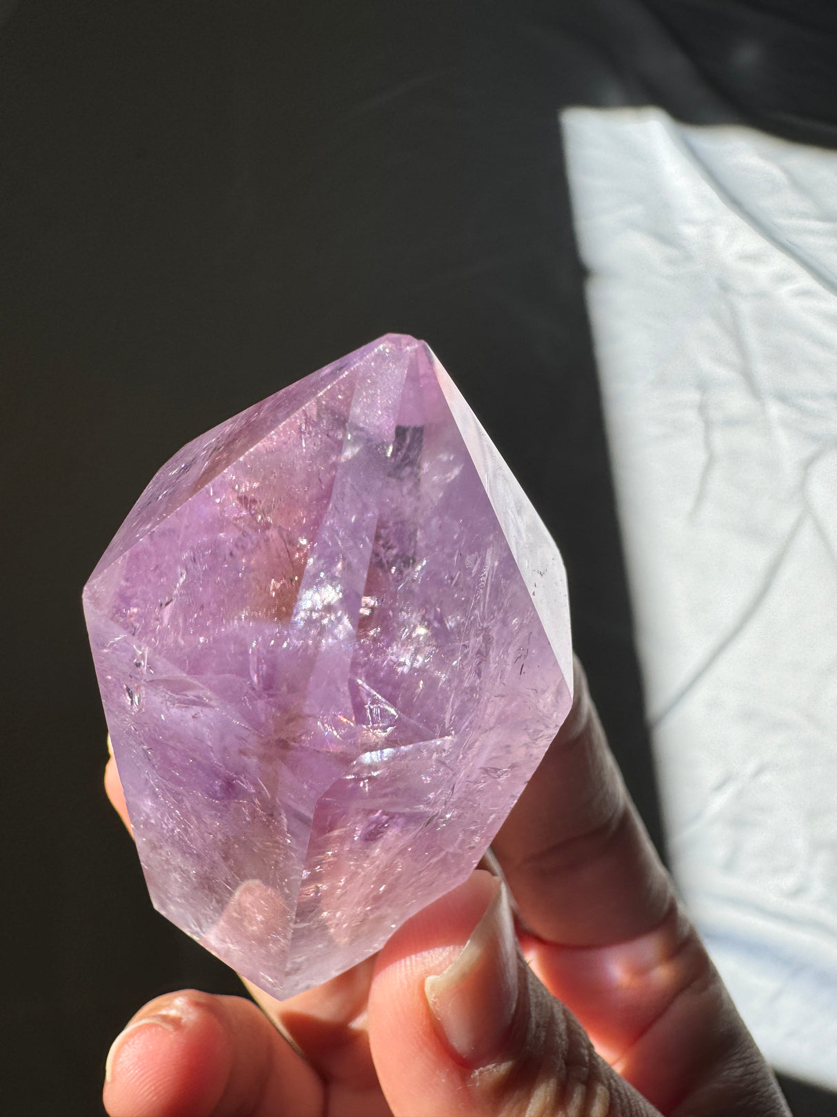 Juicy Amethyst Tower with Rainbows (imperfect)