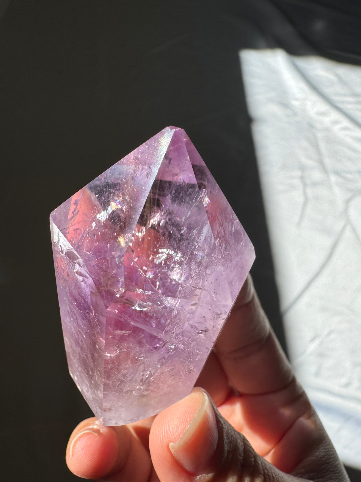 Juicy Amethyst Tower with Rainbows (imperfect)