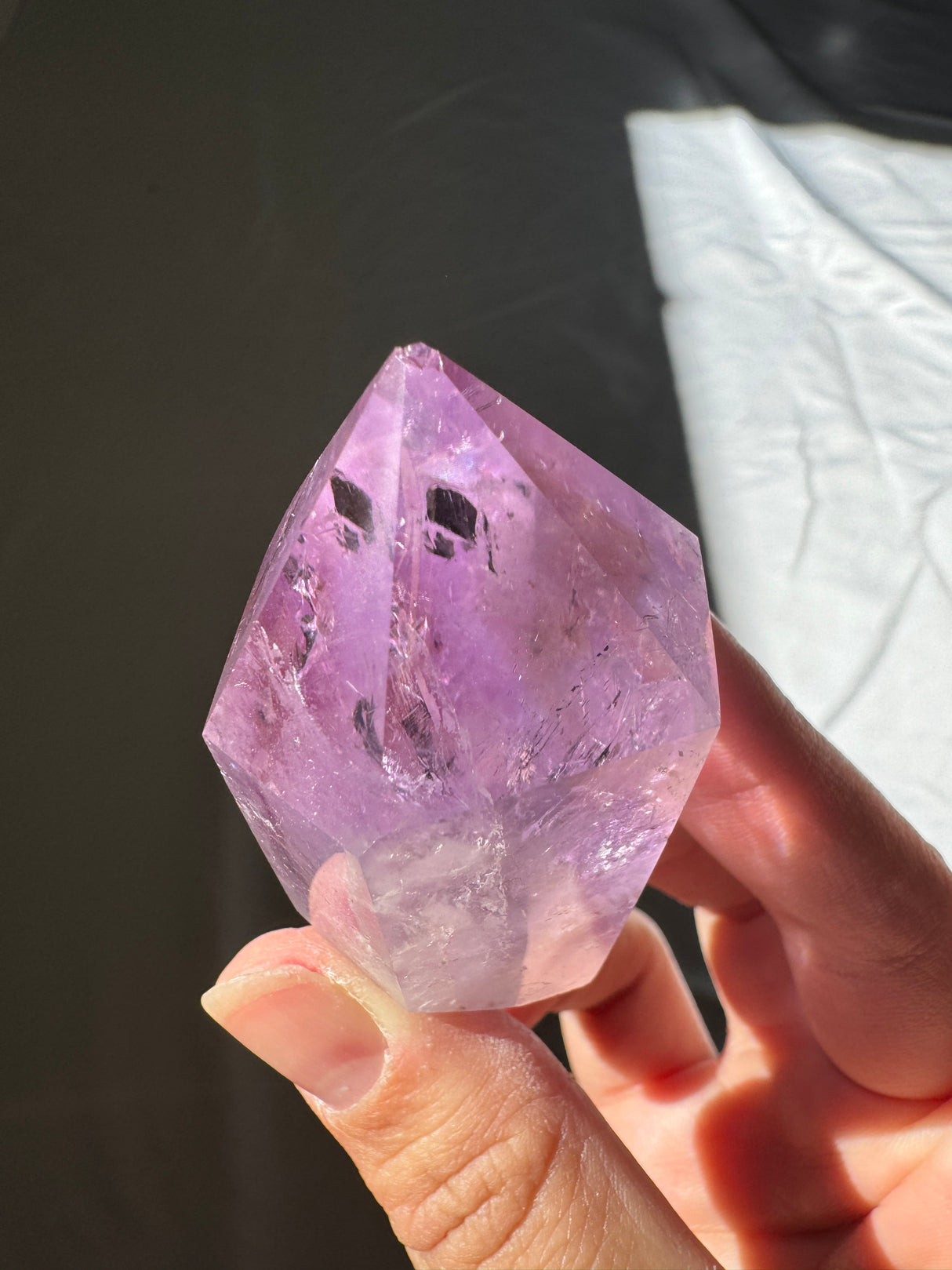 Juicy Amethyst Tower with Rainbows (imperfect)