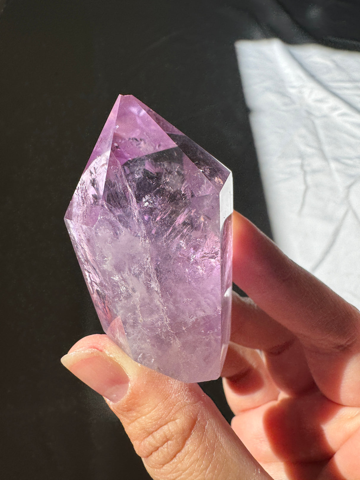 Juicy Amethyst Tower with Rainbows (imperfect)