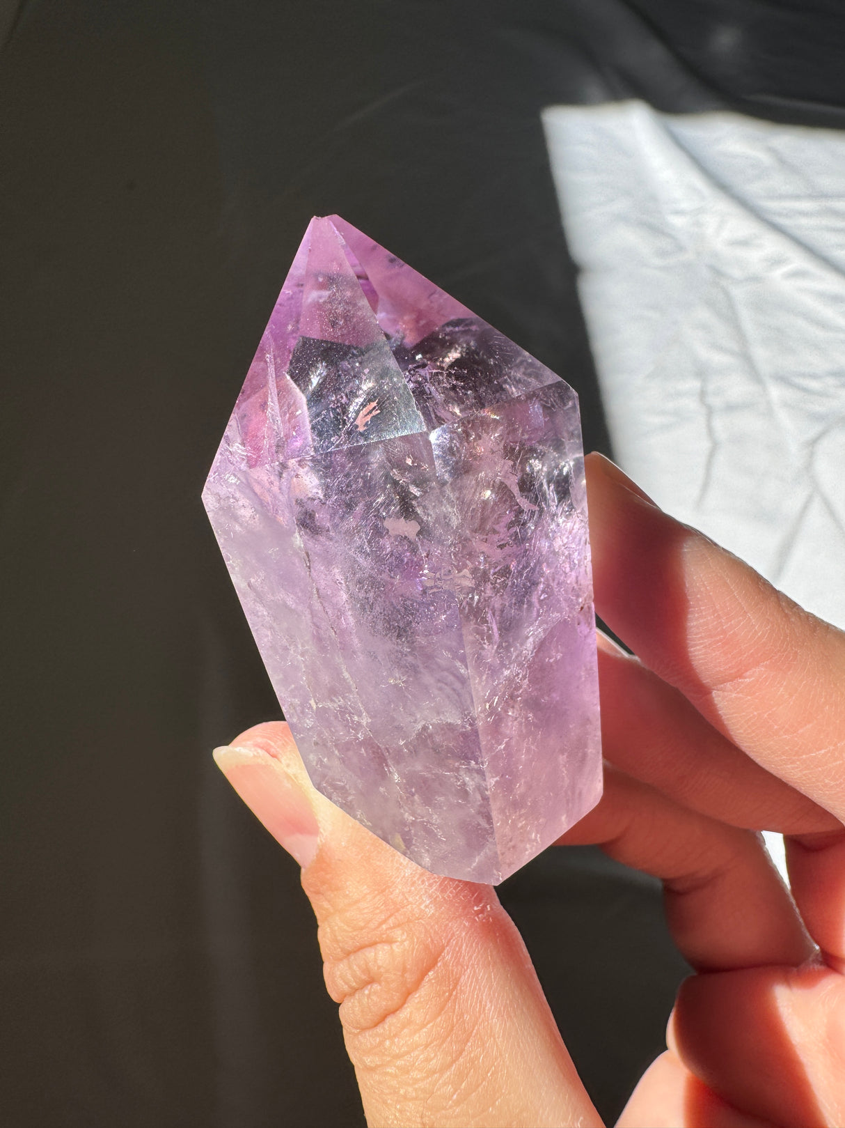 Juicy Amethyst Tower with Rainbows (imperfect)