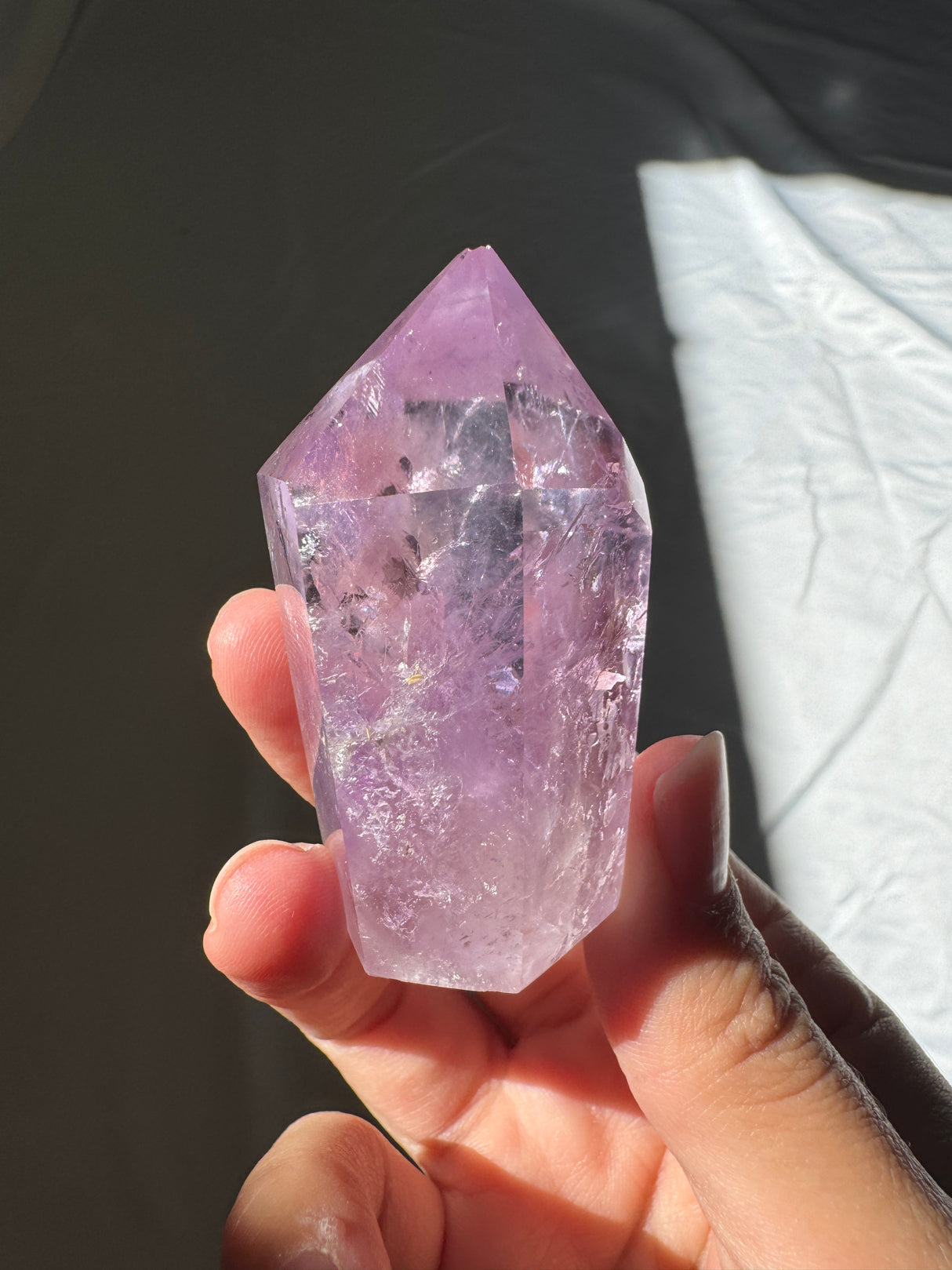 Juicy Amethyst Tower with Rainbows (imperfect)