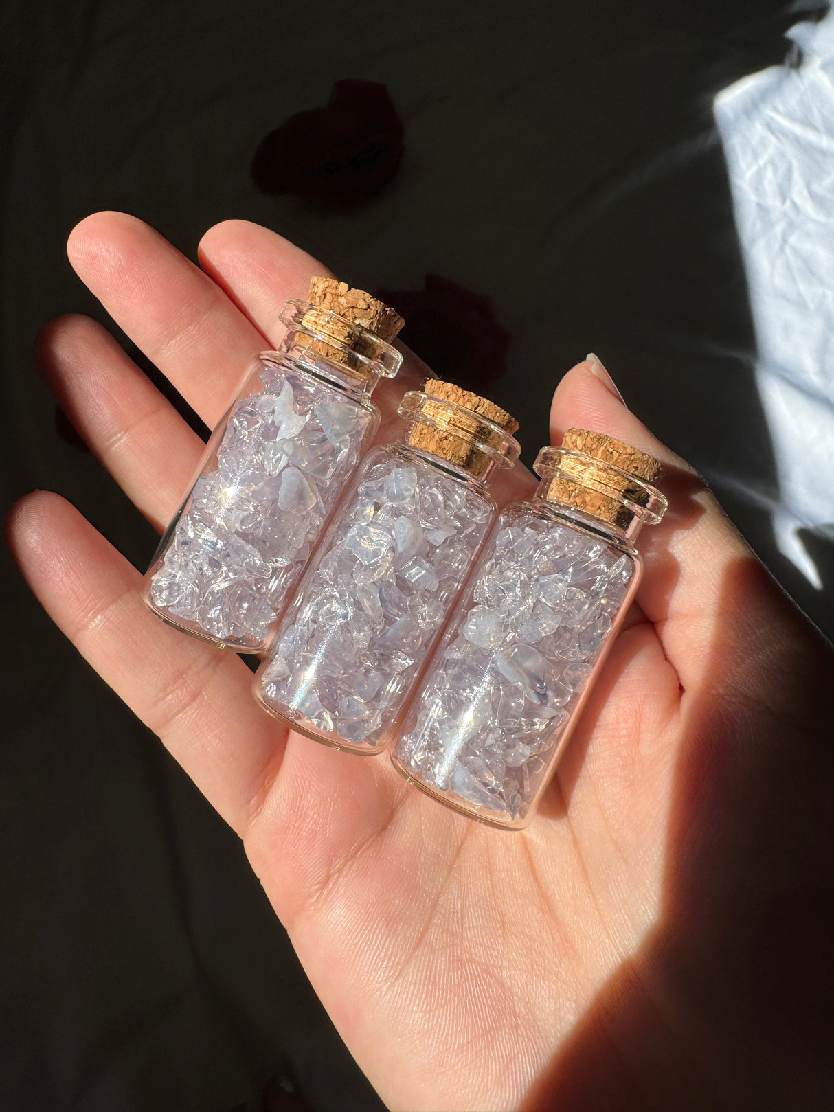 Lavender Moon Quartz Chip Bottle (1 piece)