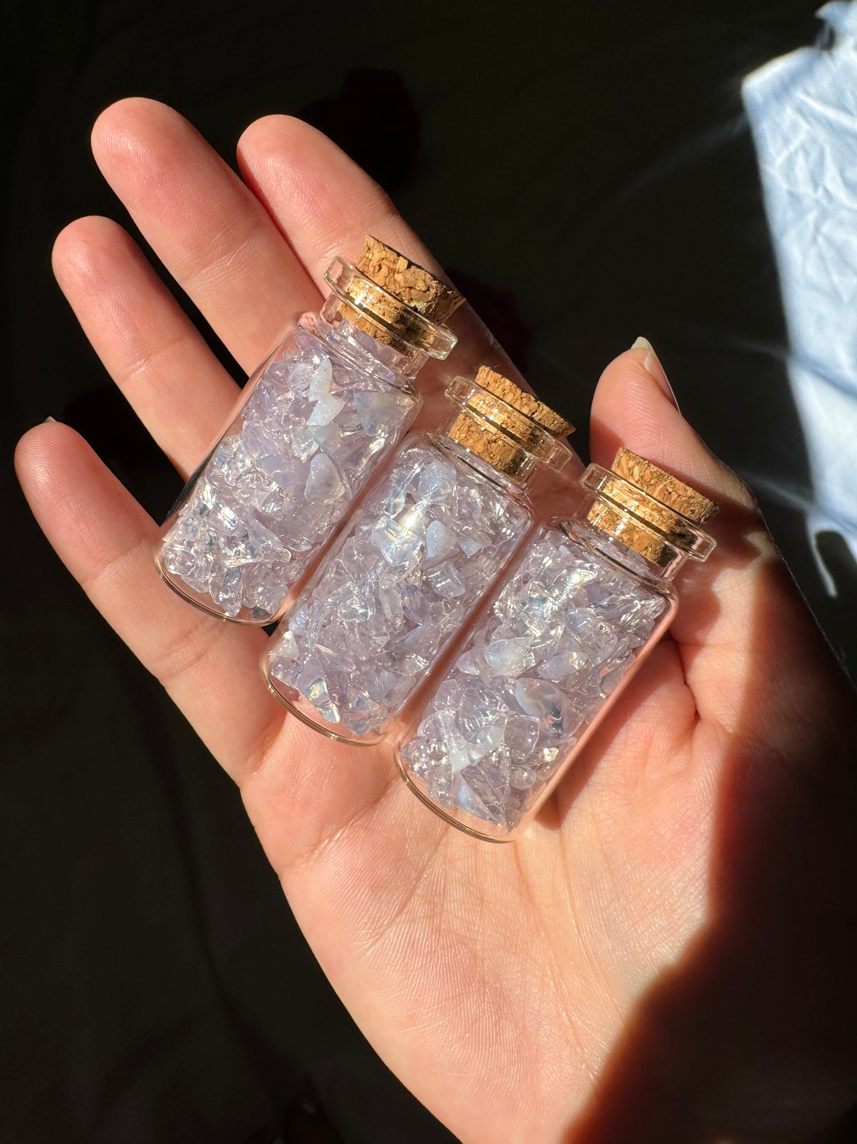 Lavender Moon Quartz Chip Bottle (1 piece)