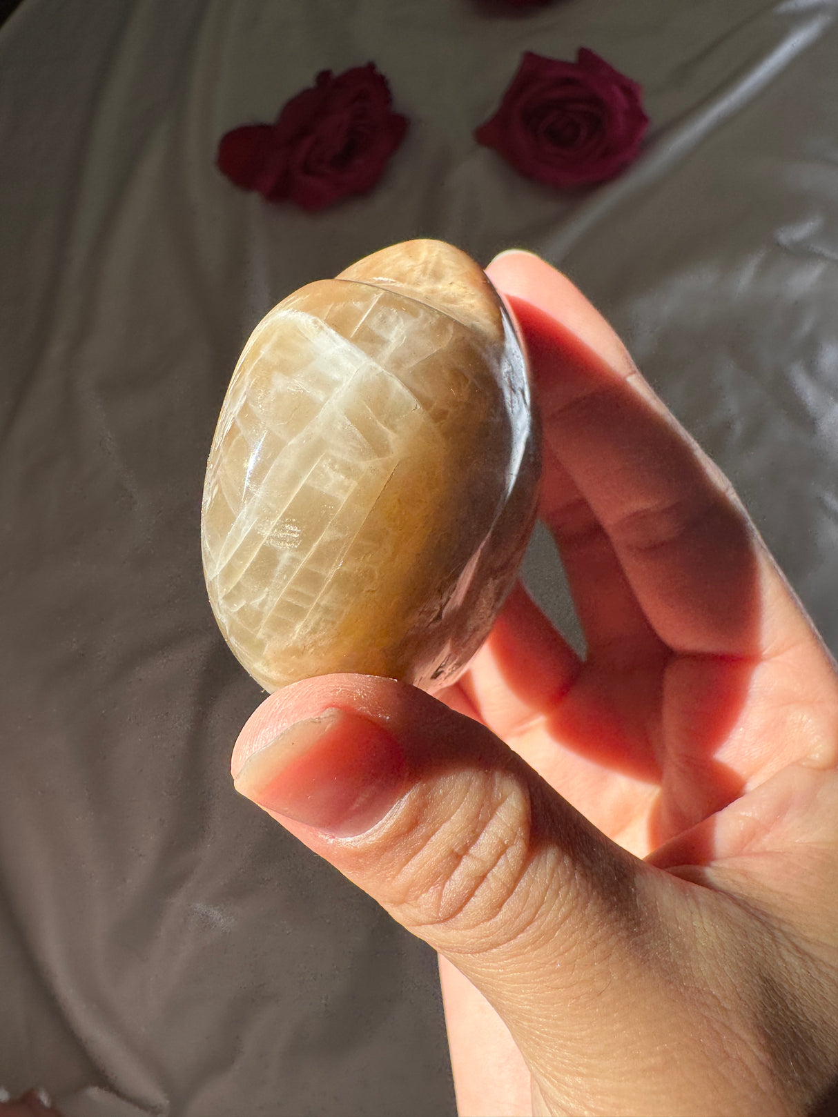 Peach Moonstone Heart