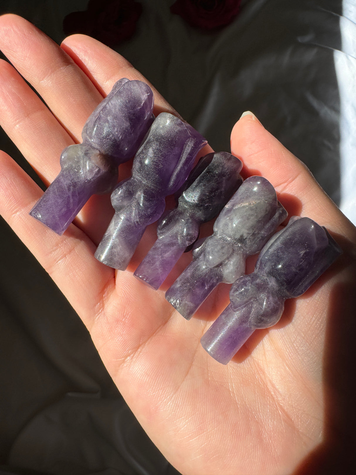 Amethyst Rose Carving (1 piece)