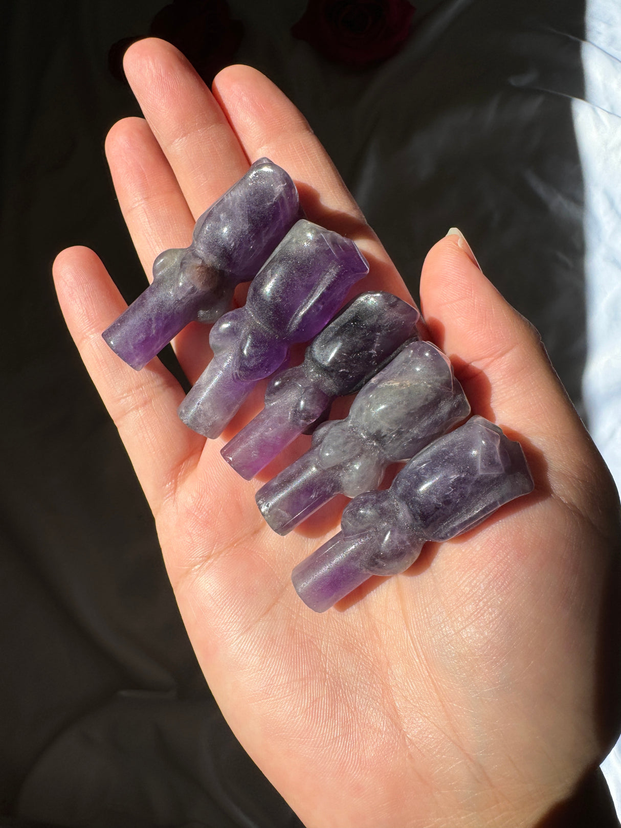 Amethyst Rose Carving (1 piece)