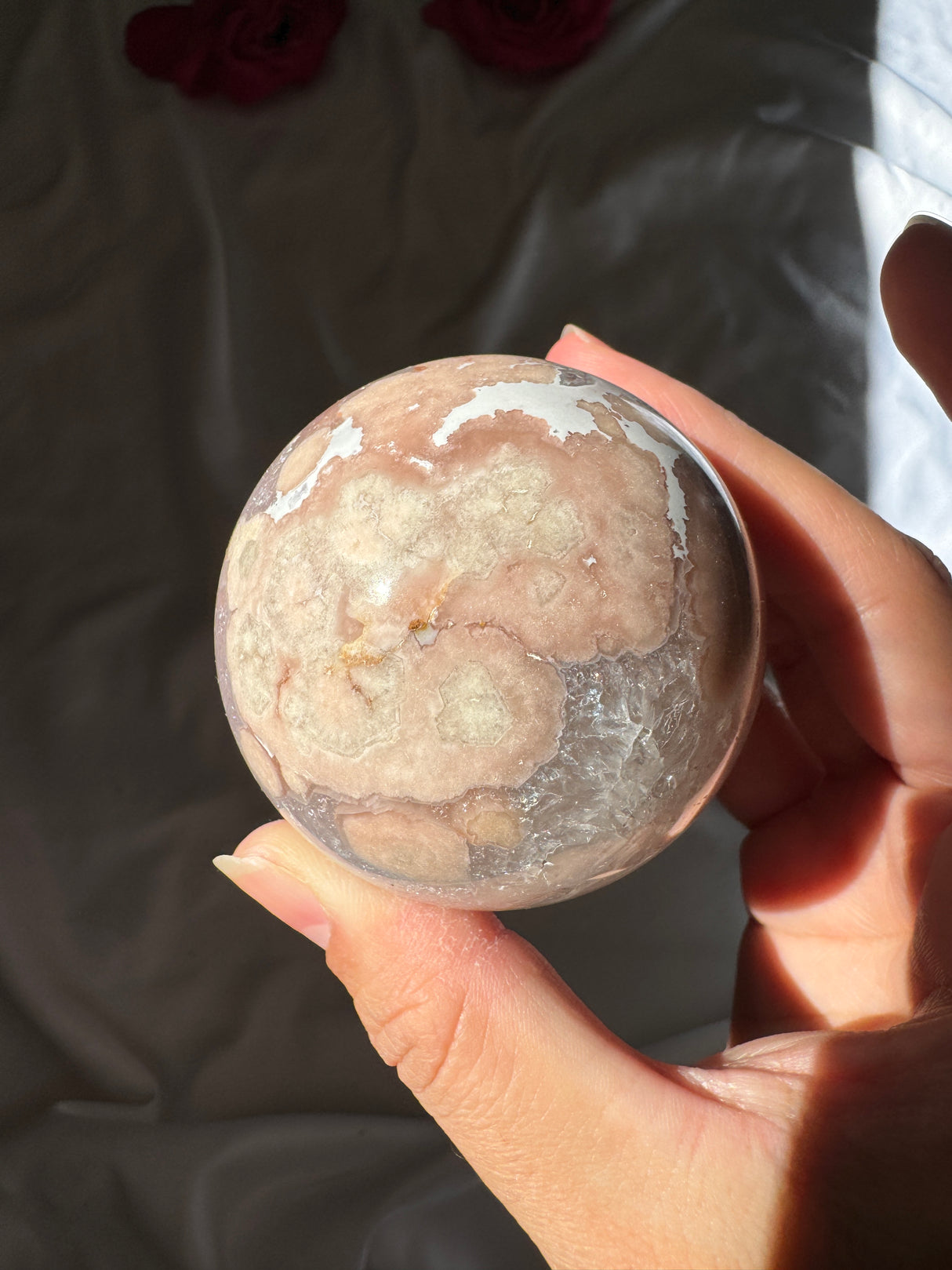 Flower Agate x Amethyst Sphere