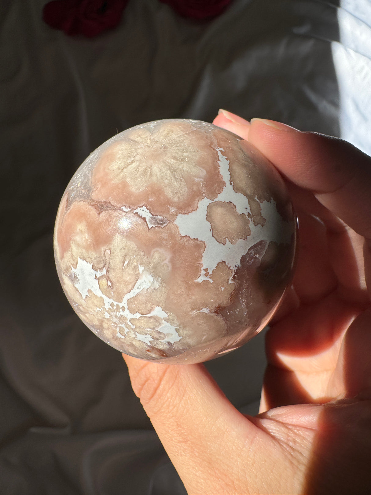 Flower Agate x Amethyst Sphere