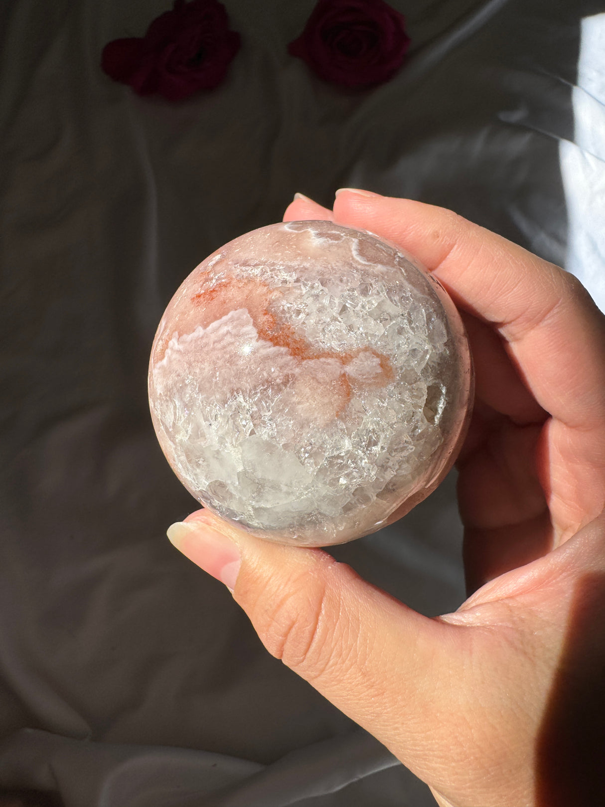 Pink Amethyst x Flower Agate Sphere