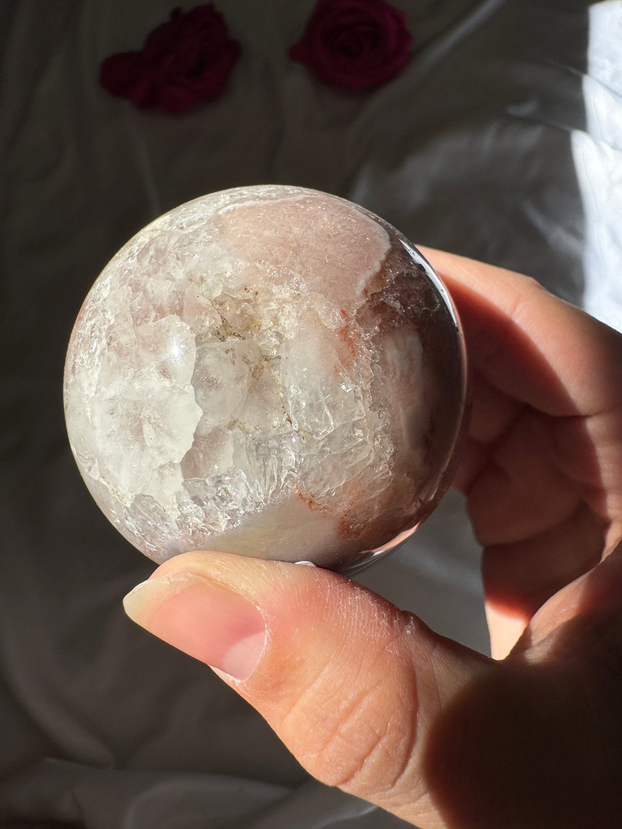 Pink Amethyst x Flower Agate Sphere