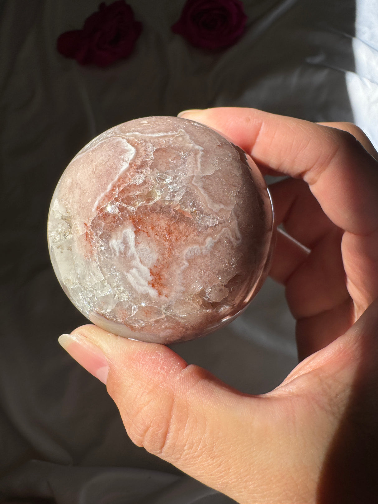 Pink Amethyst x Flower Agate Sphere