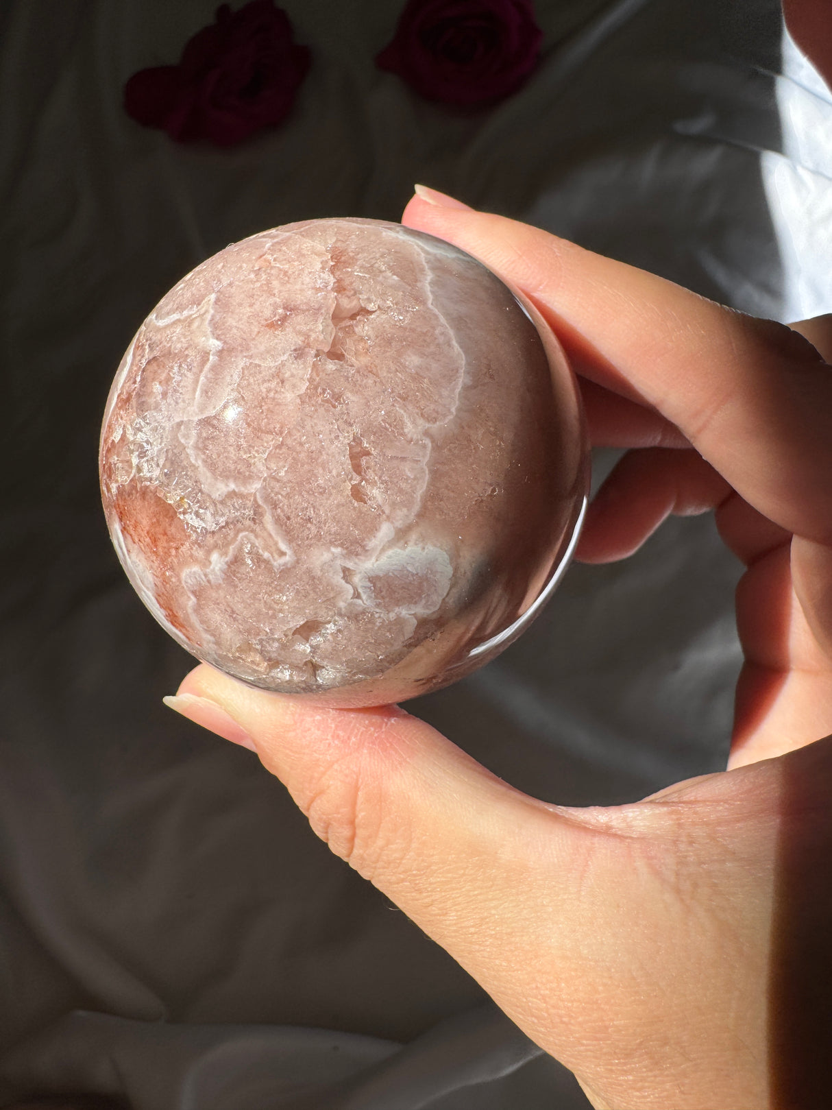 Pink Amethyst x Flower Agate Sphere