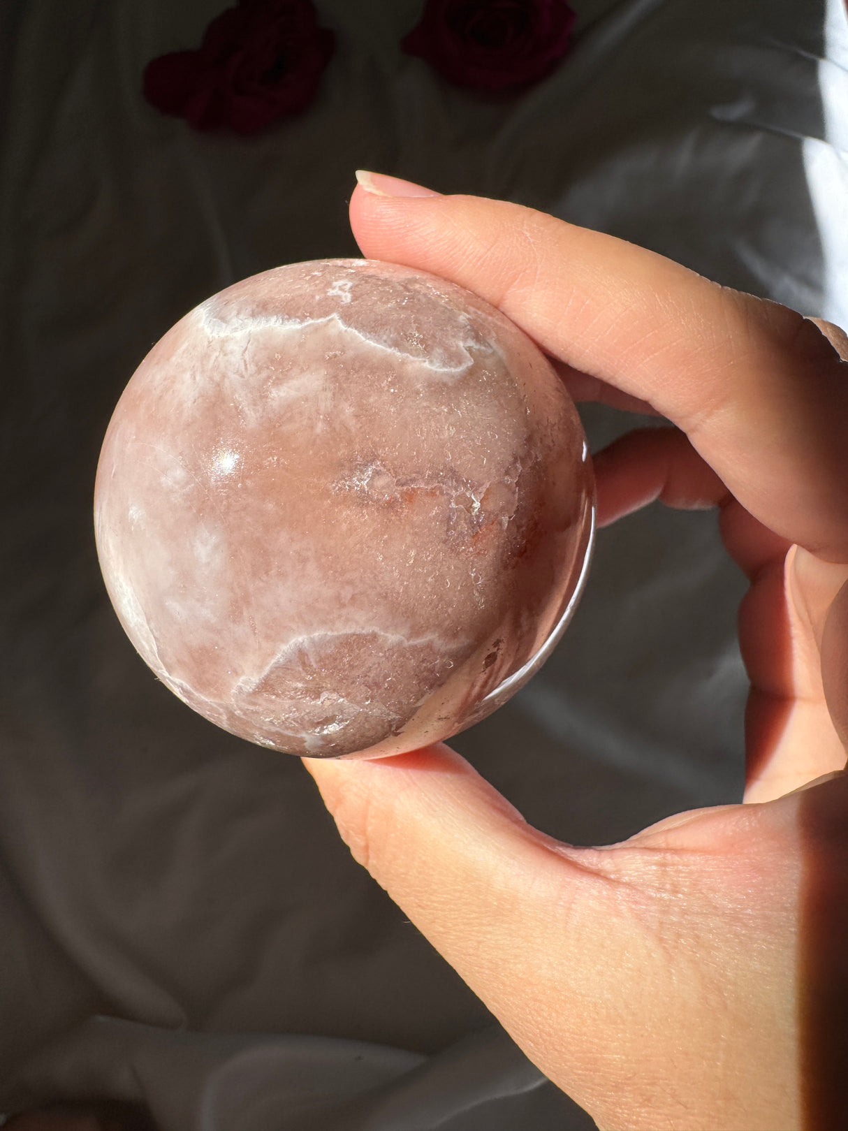 Pink Amethyst x Flower Agate Sphere