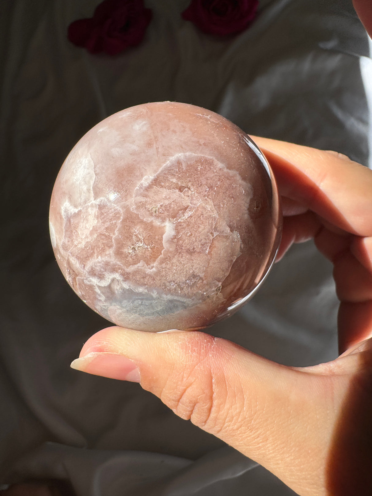 Pink Amethyst x Flower Agate Sphere