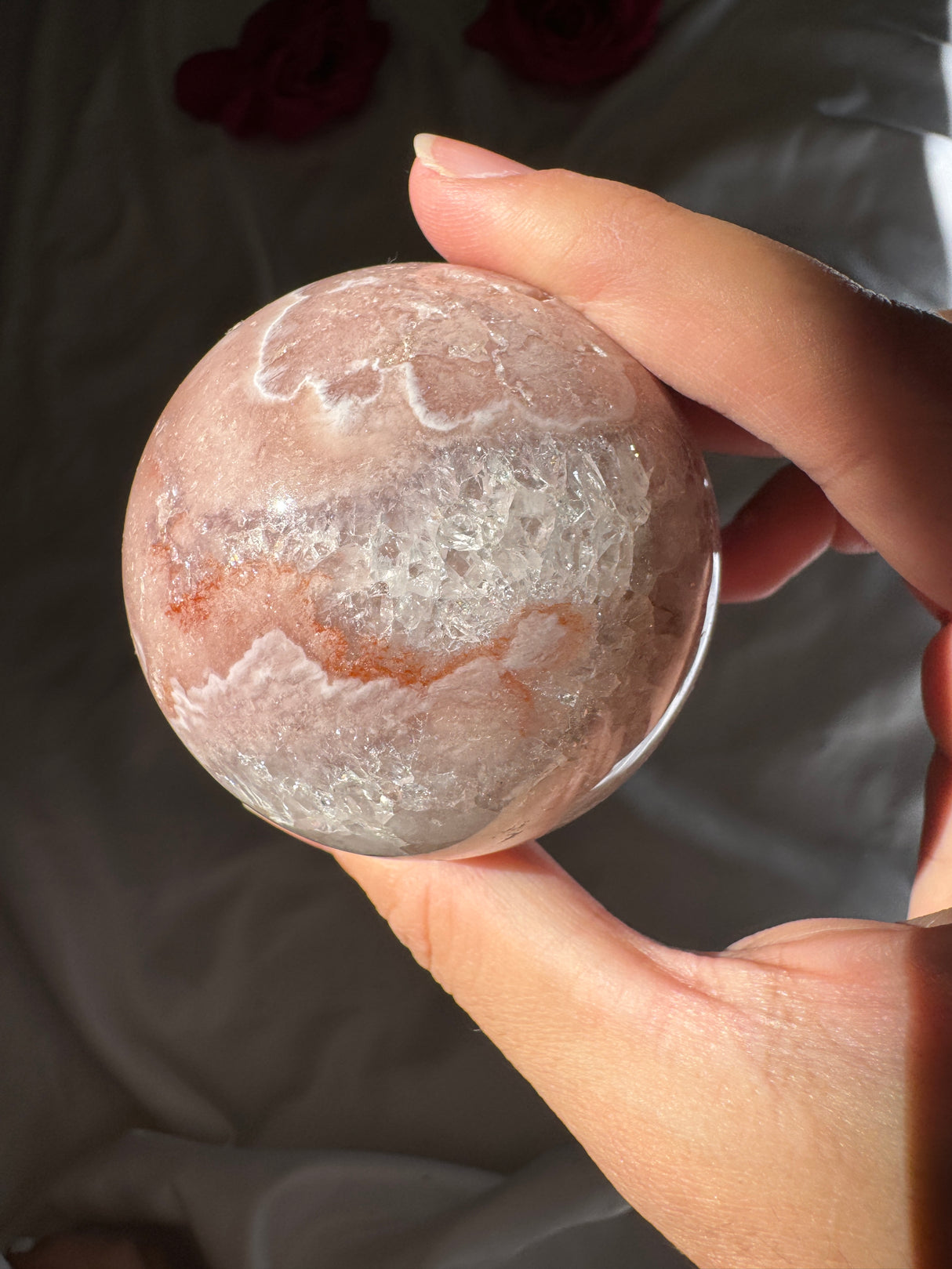 Pink Amethyst x Flower Agate Sphere