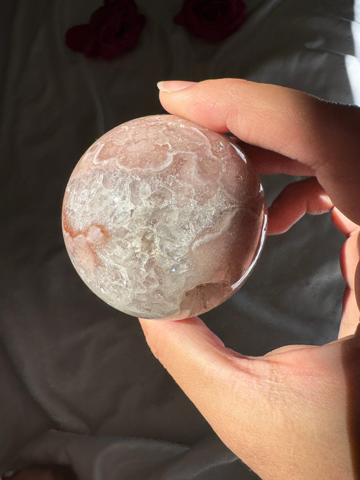 Pink Amethyst x Flower Agate Sphere