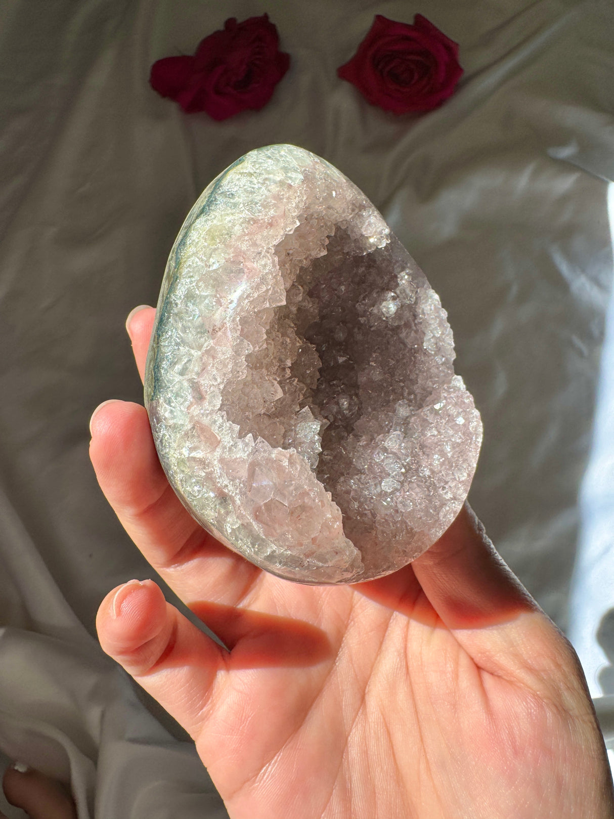 Pink Rainbow Amethyst Egg