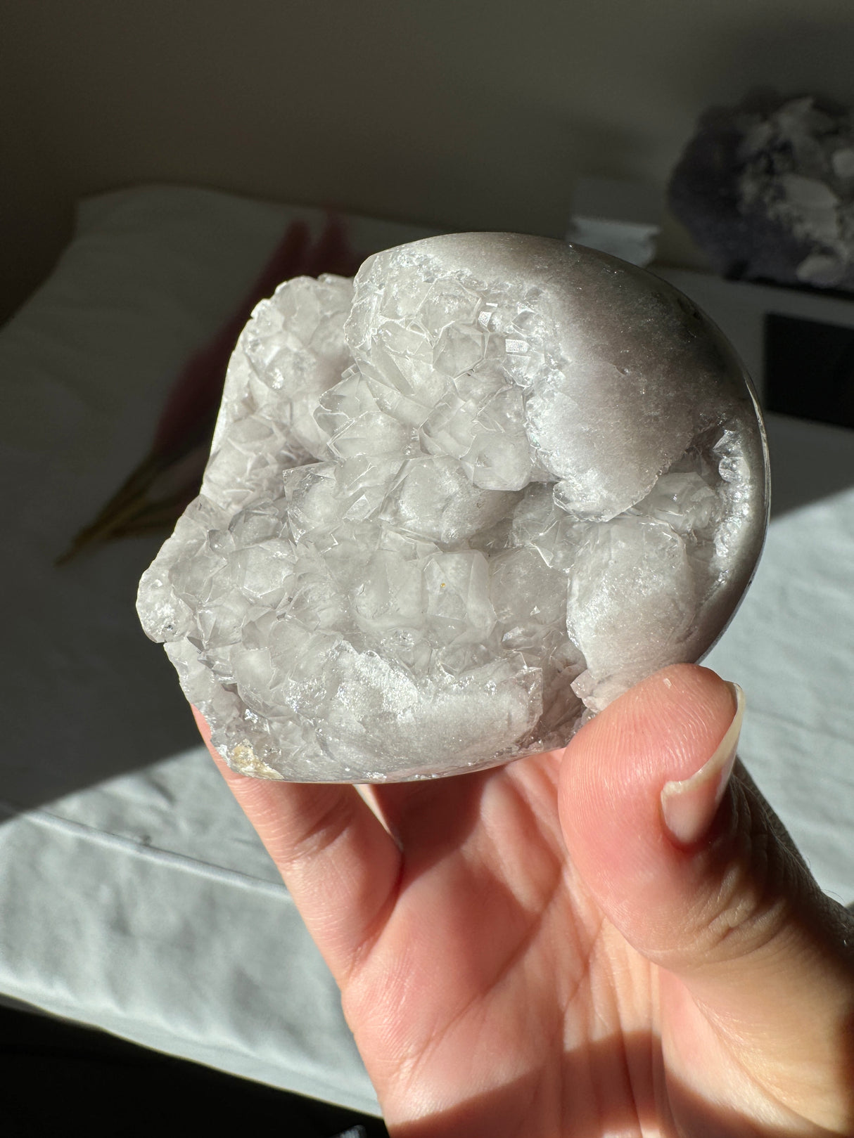 Lavender Grey Pink Amethyst Heart