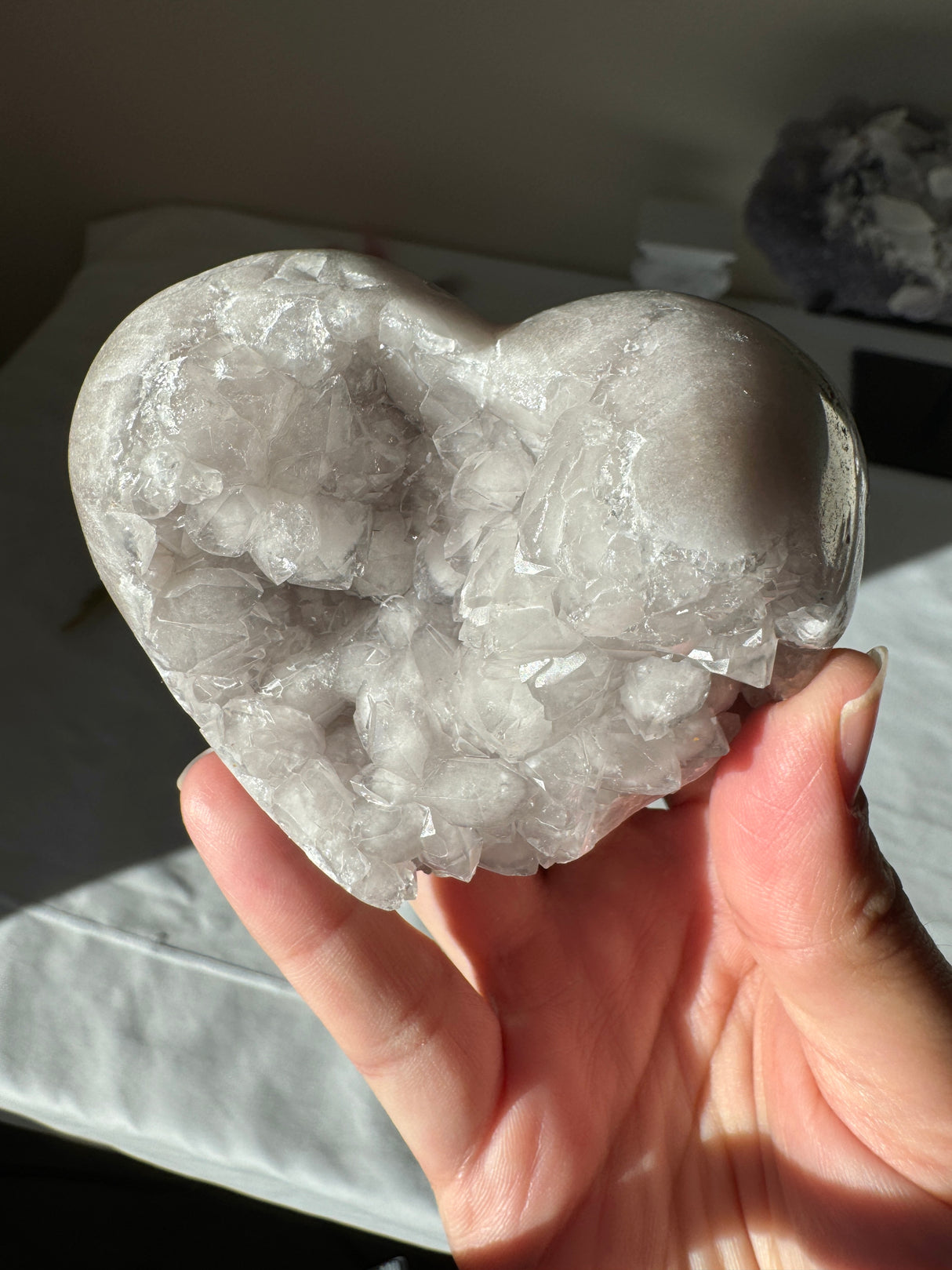 Lavender Grey Pink Amethyst Heart