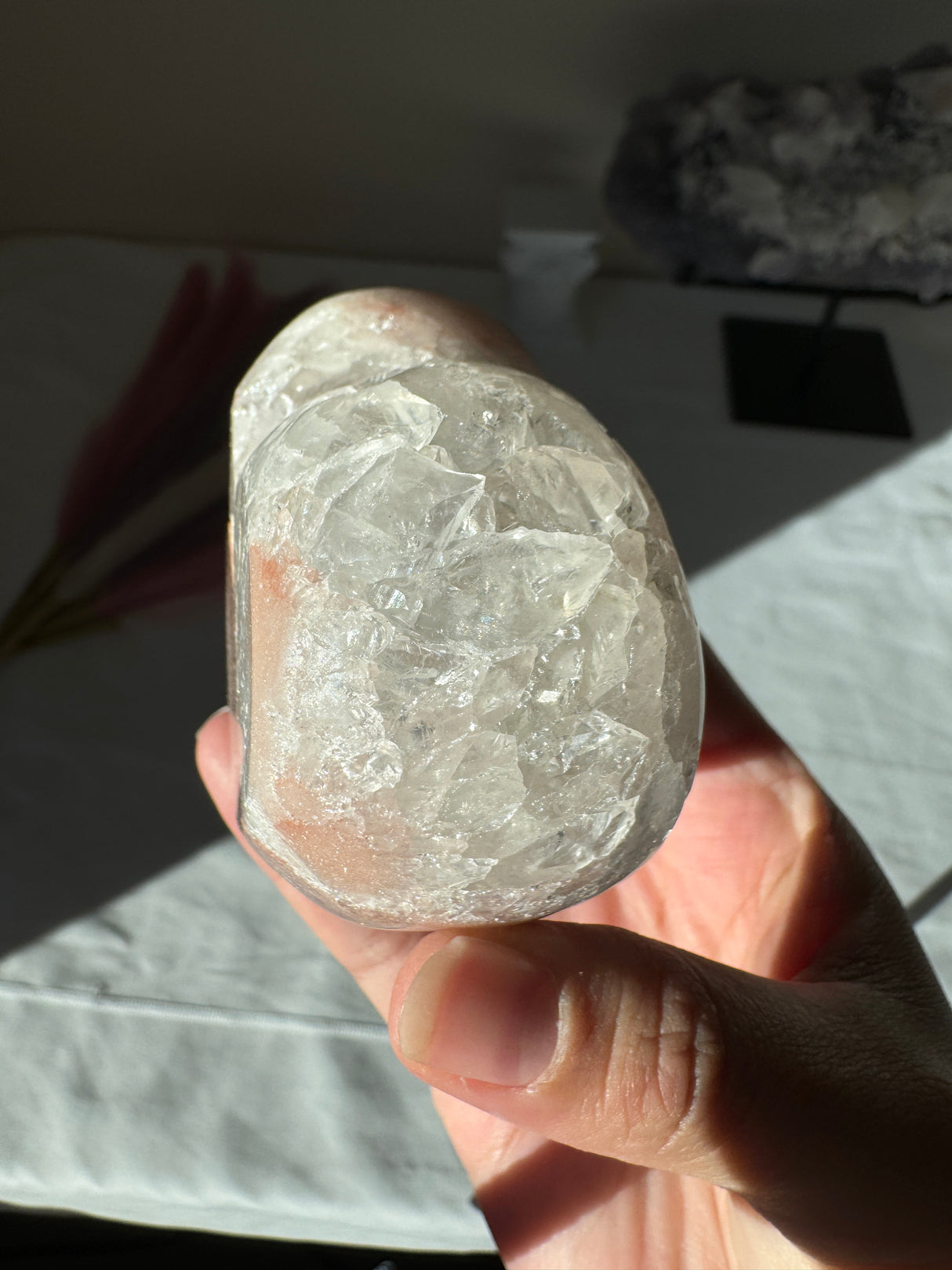 Chunky Pink Amethyst Quartz Heart